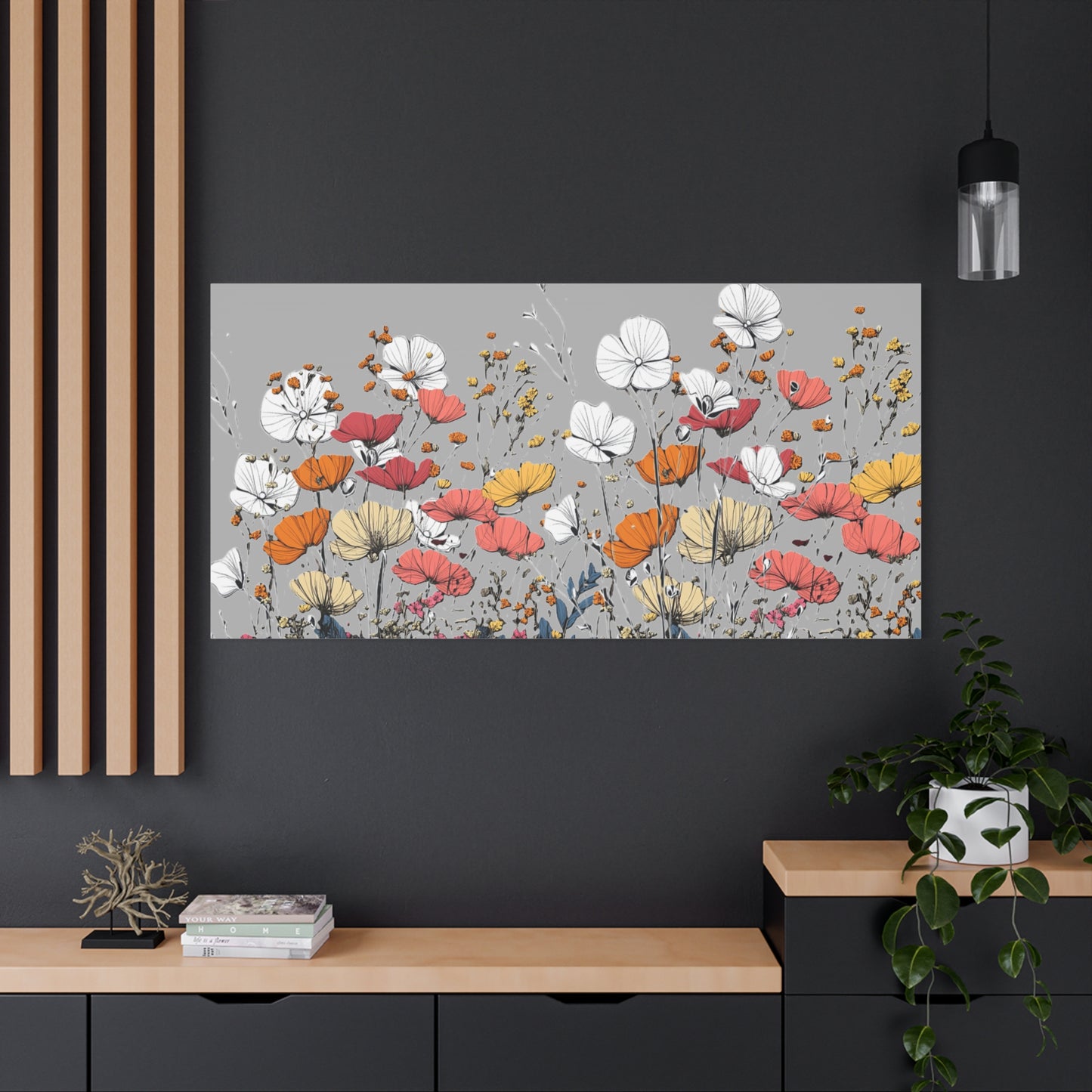 Floral Canvas Wall Art - Vibrant Flower Design for Home Decor