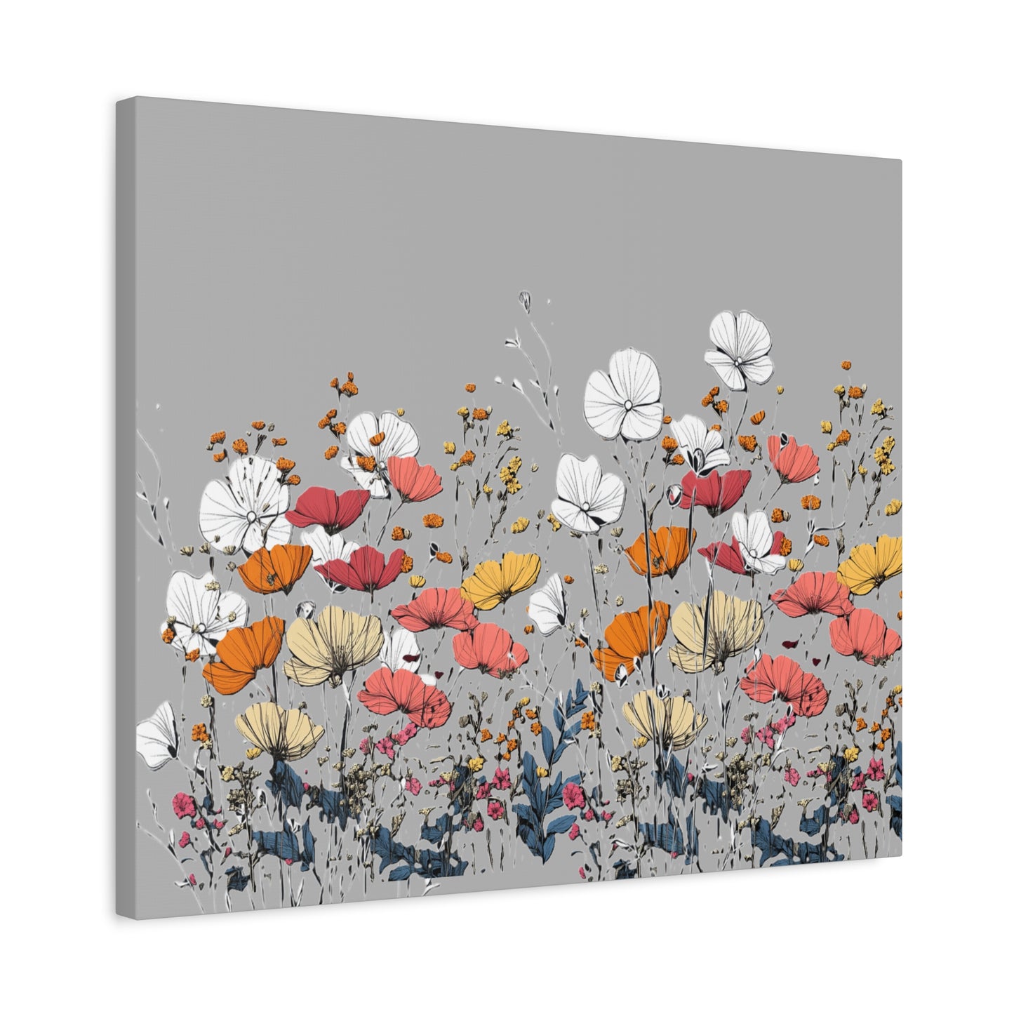 Floral Canvas Wall Art - Vibrant Flower Design for Home Decor