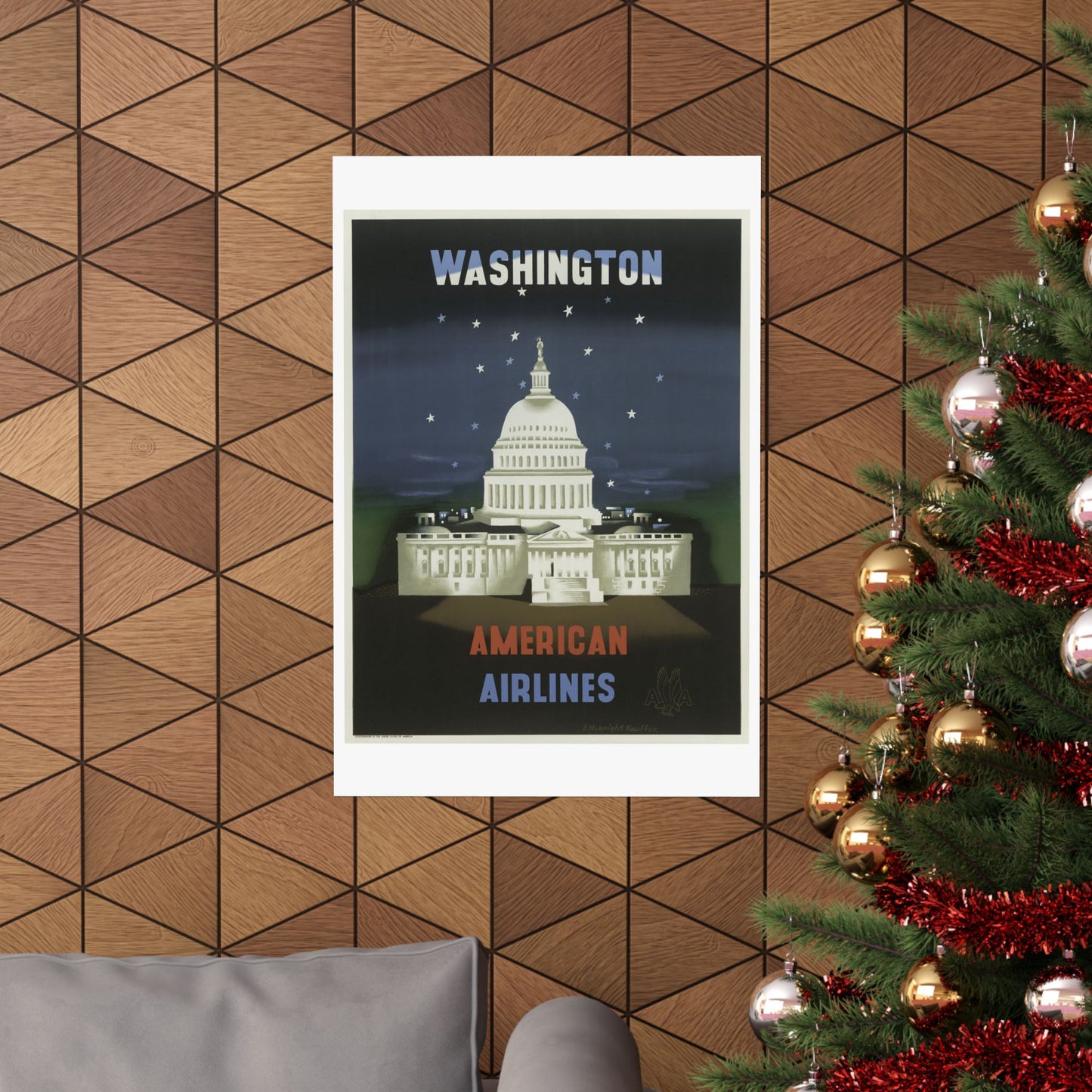 Vintage Washington D.C. Travel Poster - Matte Vertical Print
