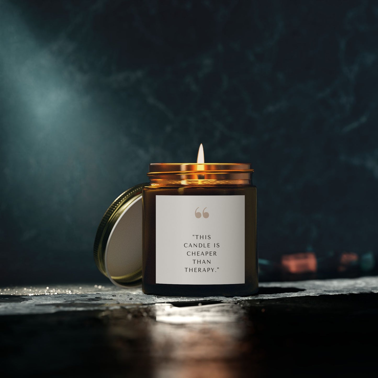 Scented Candle - 'This Candle is Cheaper Than Therapy' - Coconut Apricot Wax