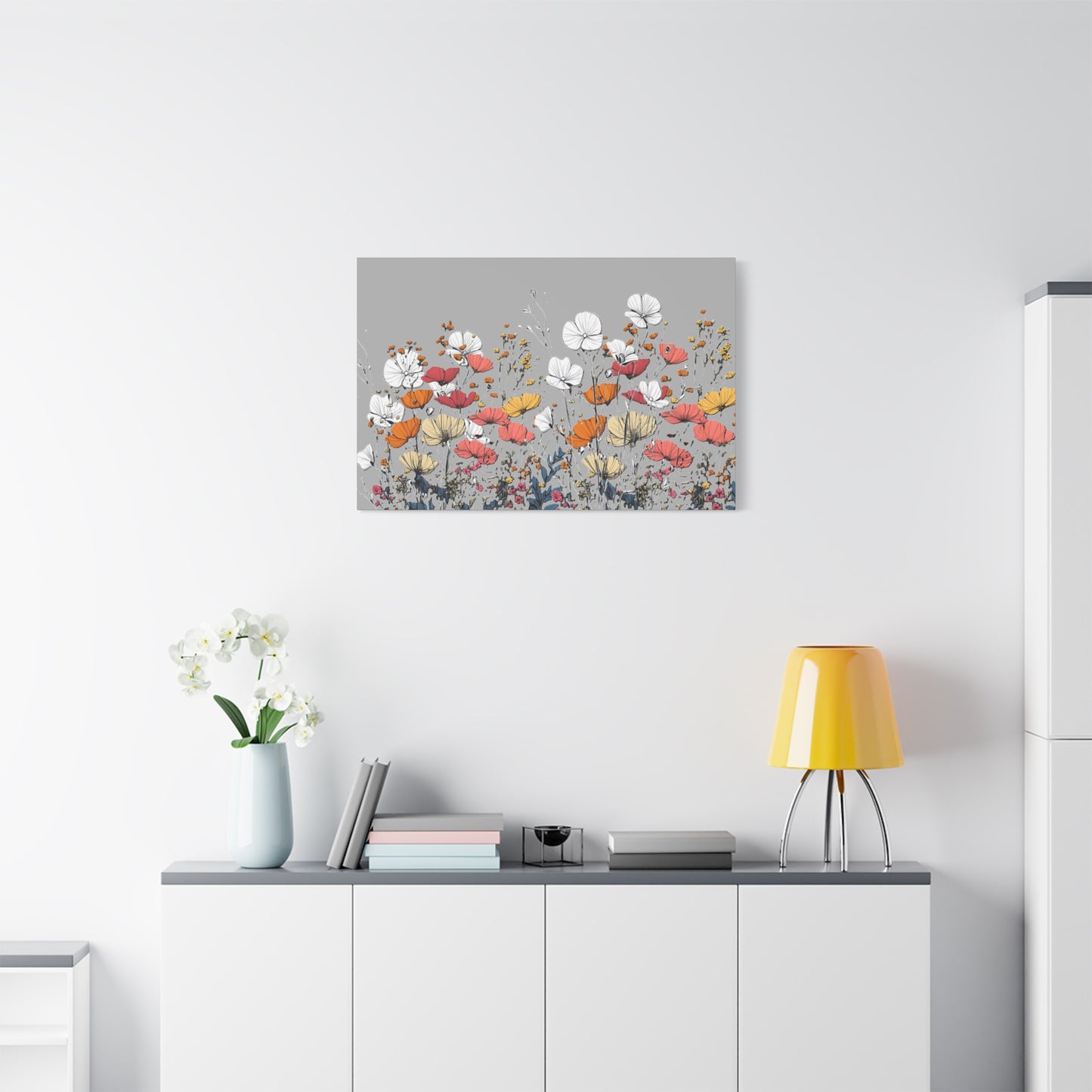 Floral Canvas Wall Art - Vibrant Flower Design for Home Decor