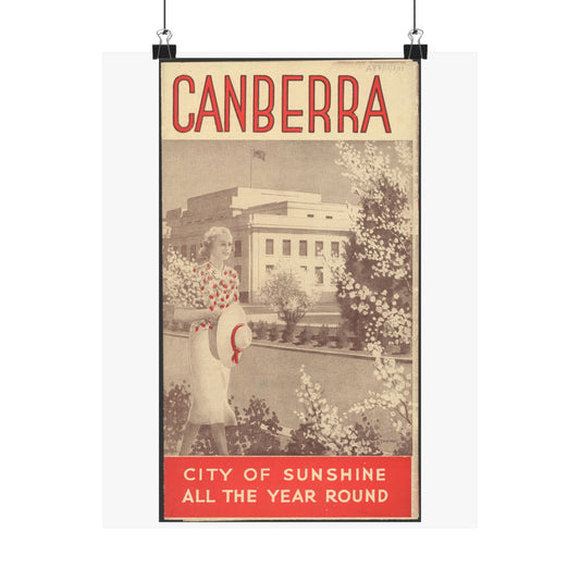 Vintage Canberra Vertical Poster - City of Sunshine Decor