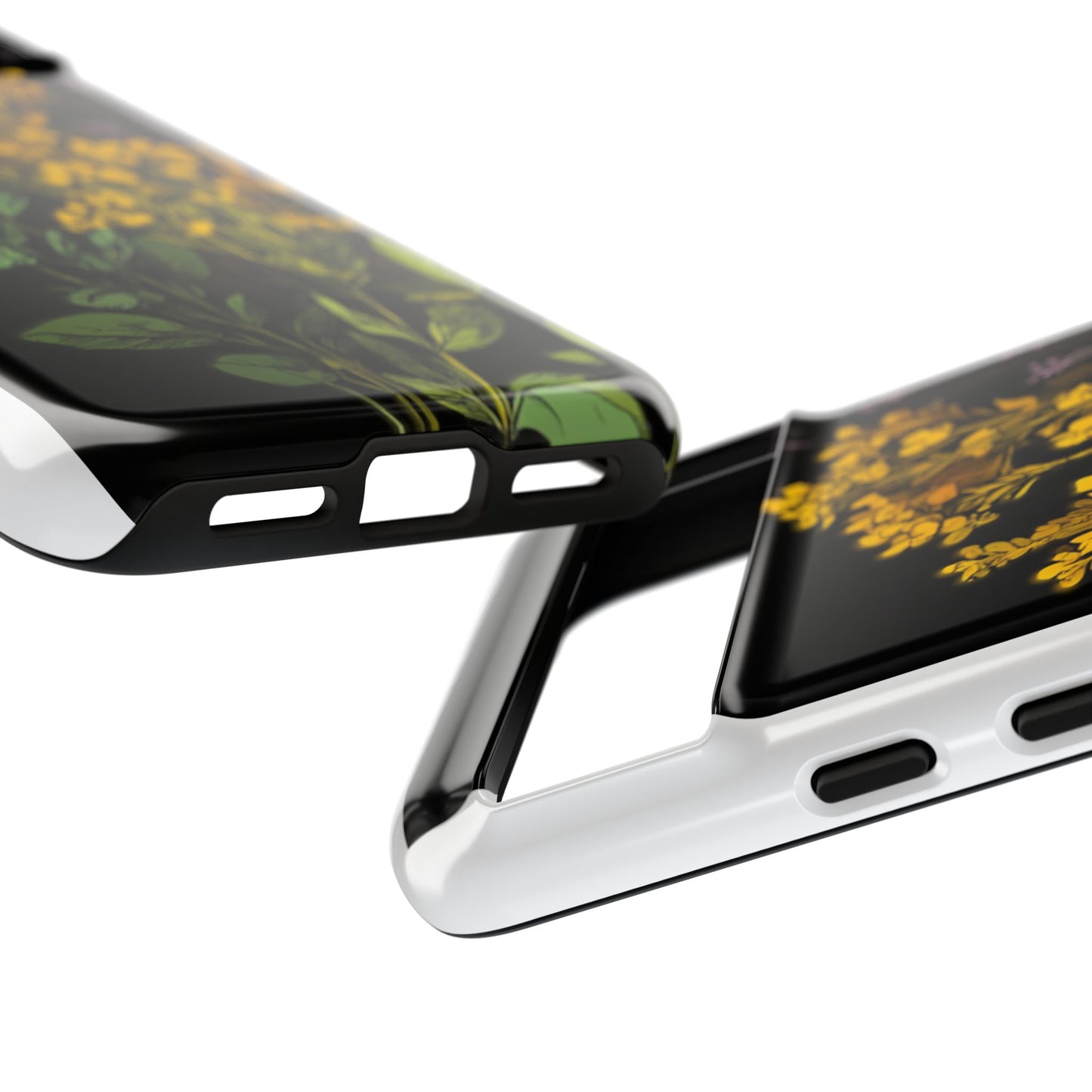 Floral Tough Phone Case - Elegant Yellow Botanical Design