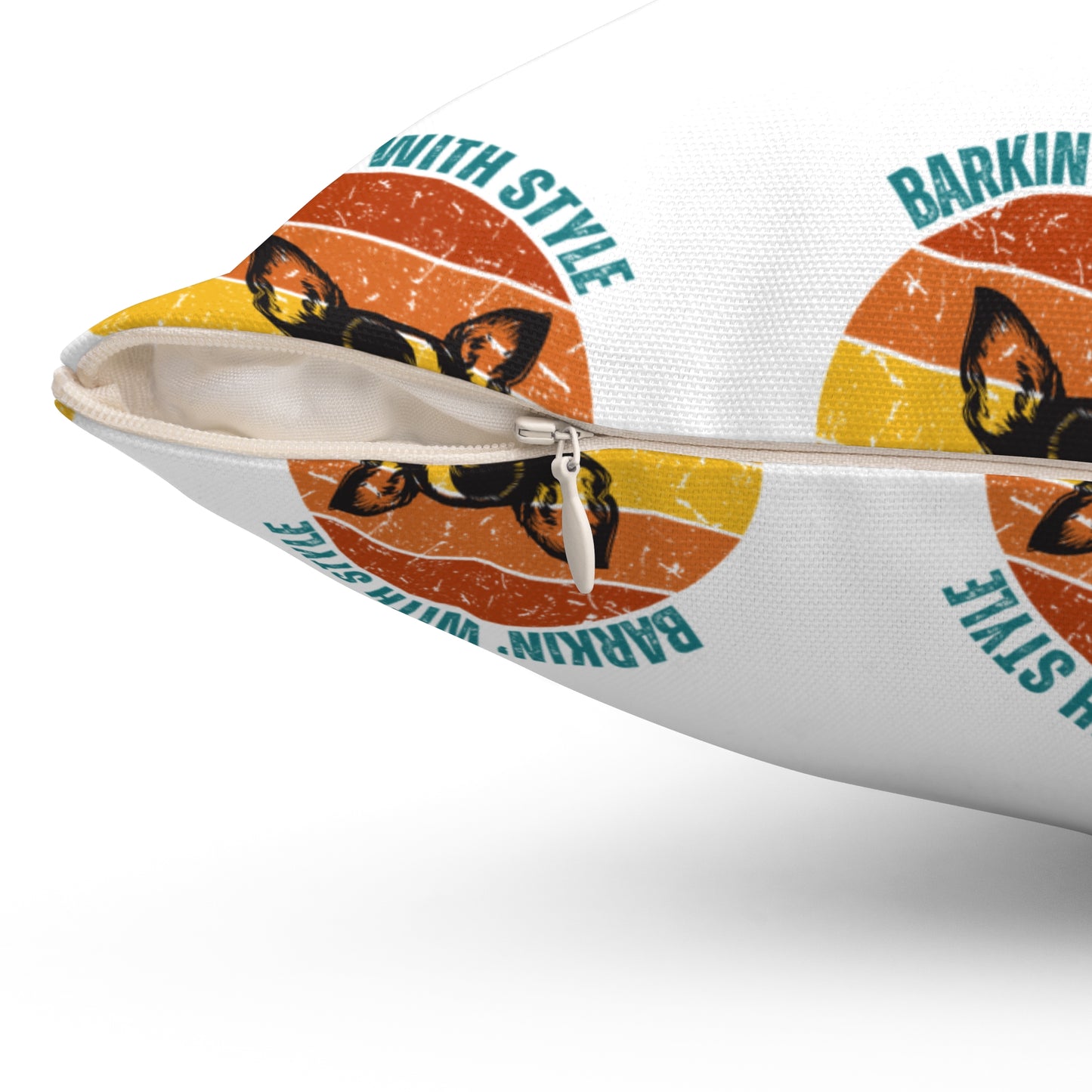 Spun Polyester Square Pillow - Barkin With Style 14"x14"