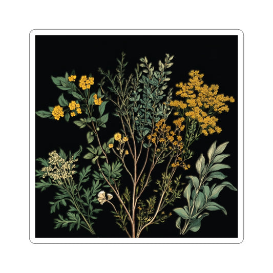 Floral Decor Kiss-Cut Stickers - Gold Flower Kiss-Cut Pack