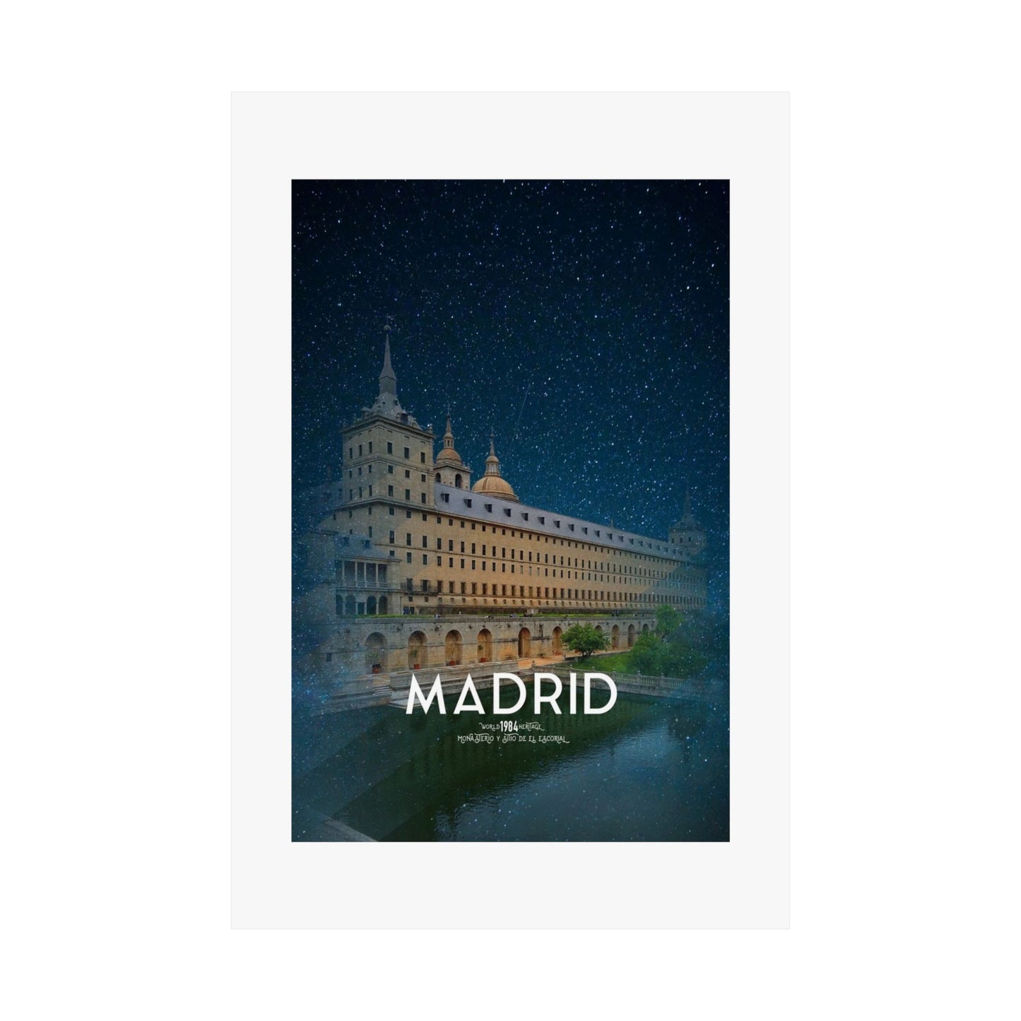 Stylish Matte Vertical Poster - Madrid Skyline Art Print