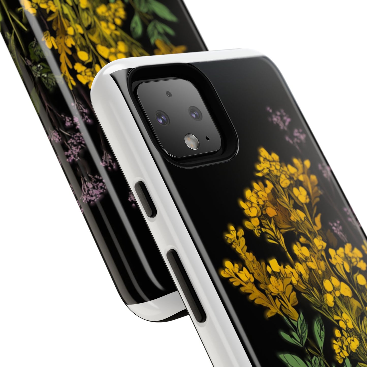 Floral Tough Phone Case - Elegant Yellow Botanical Design