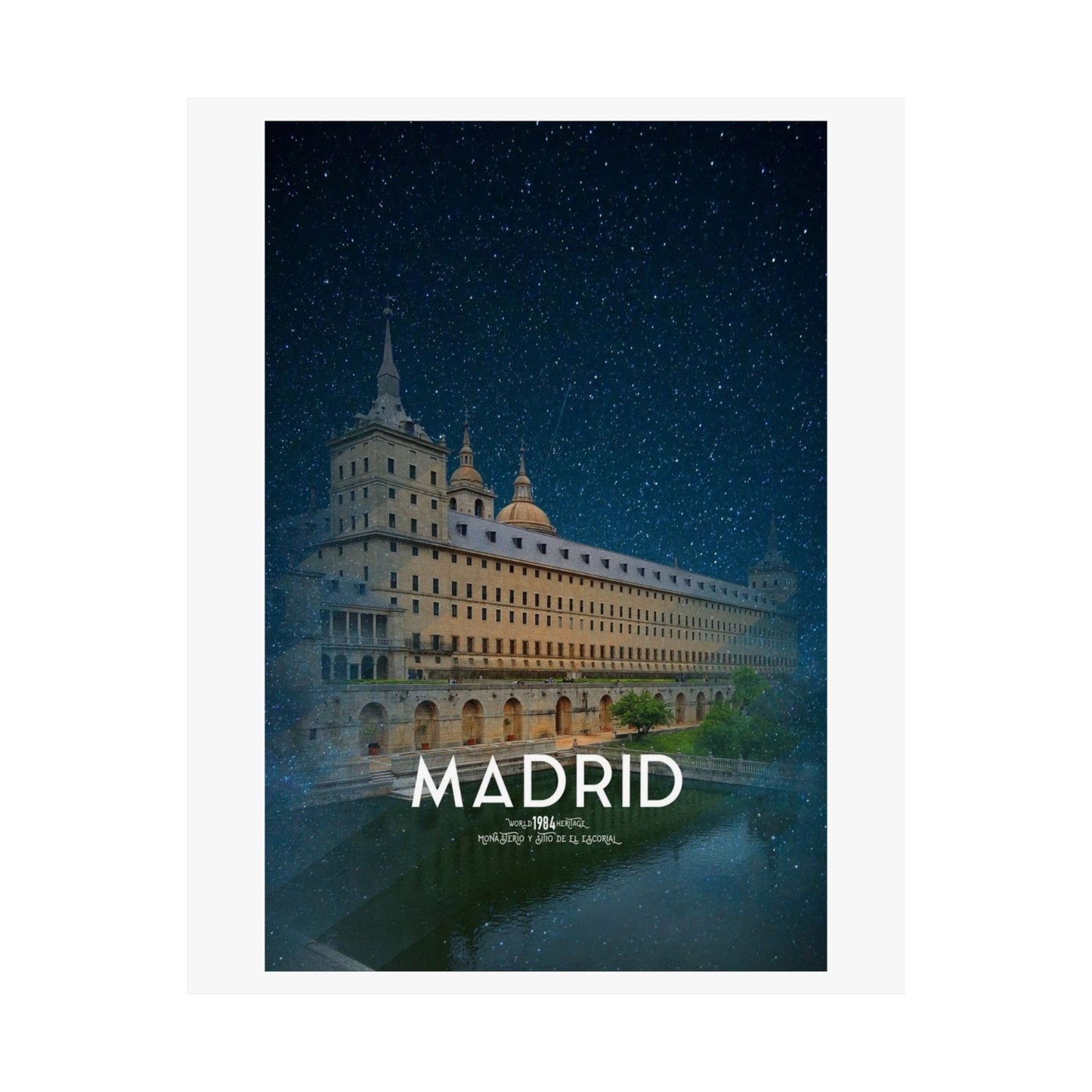 Stylish Matte Vertical Poster - Madrid Skyline Art Print