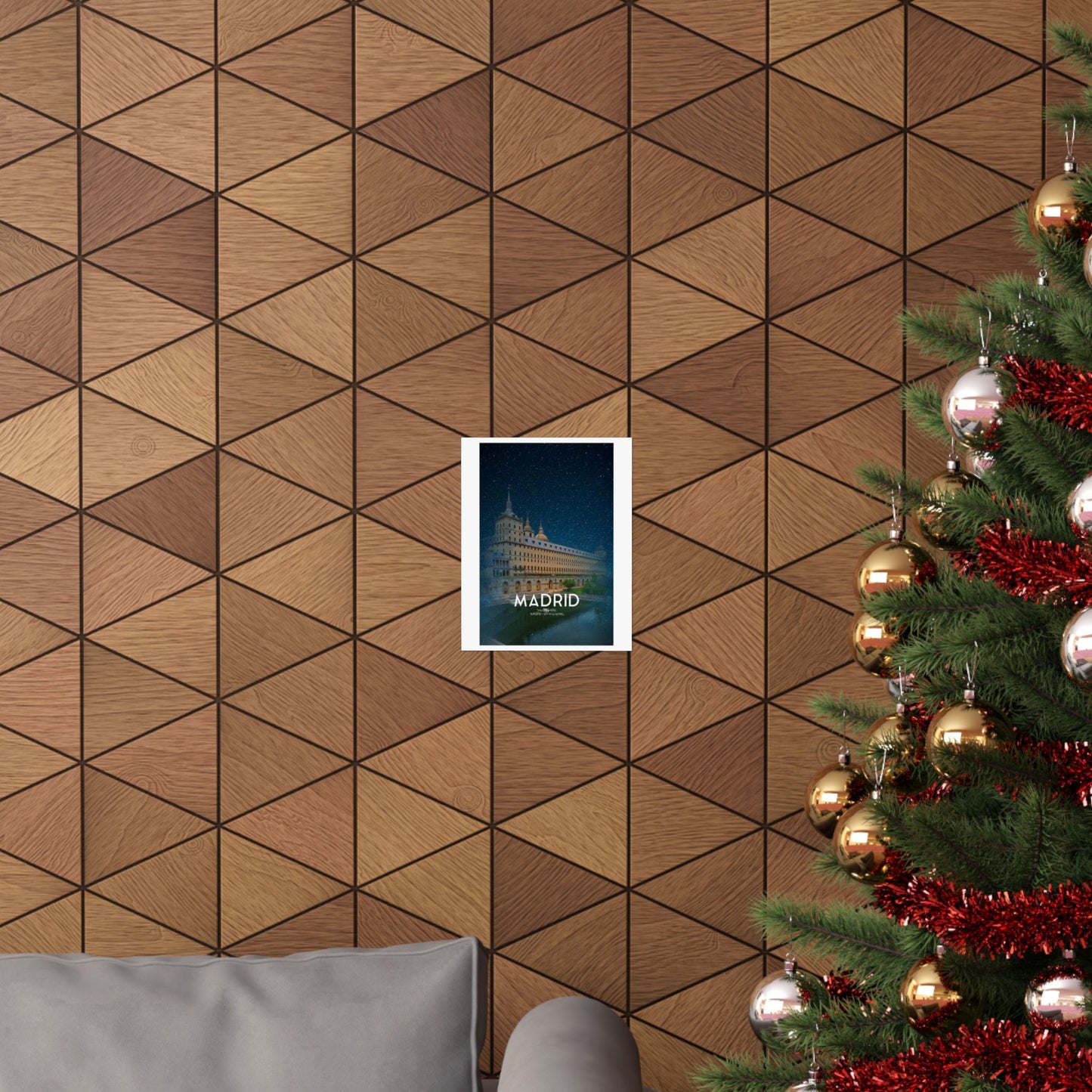 Stylish Matte Vertical Poster - Madrid Skyline Art Print