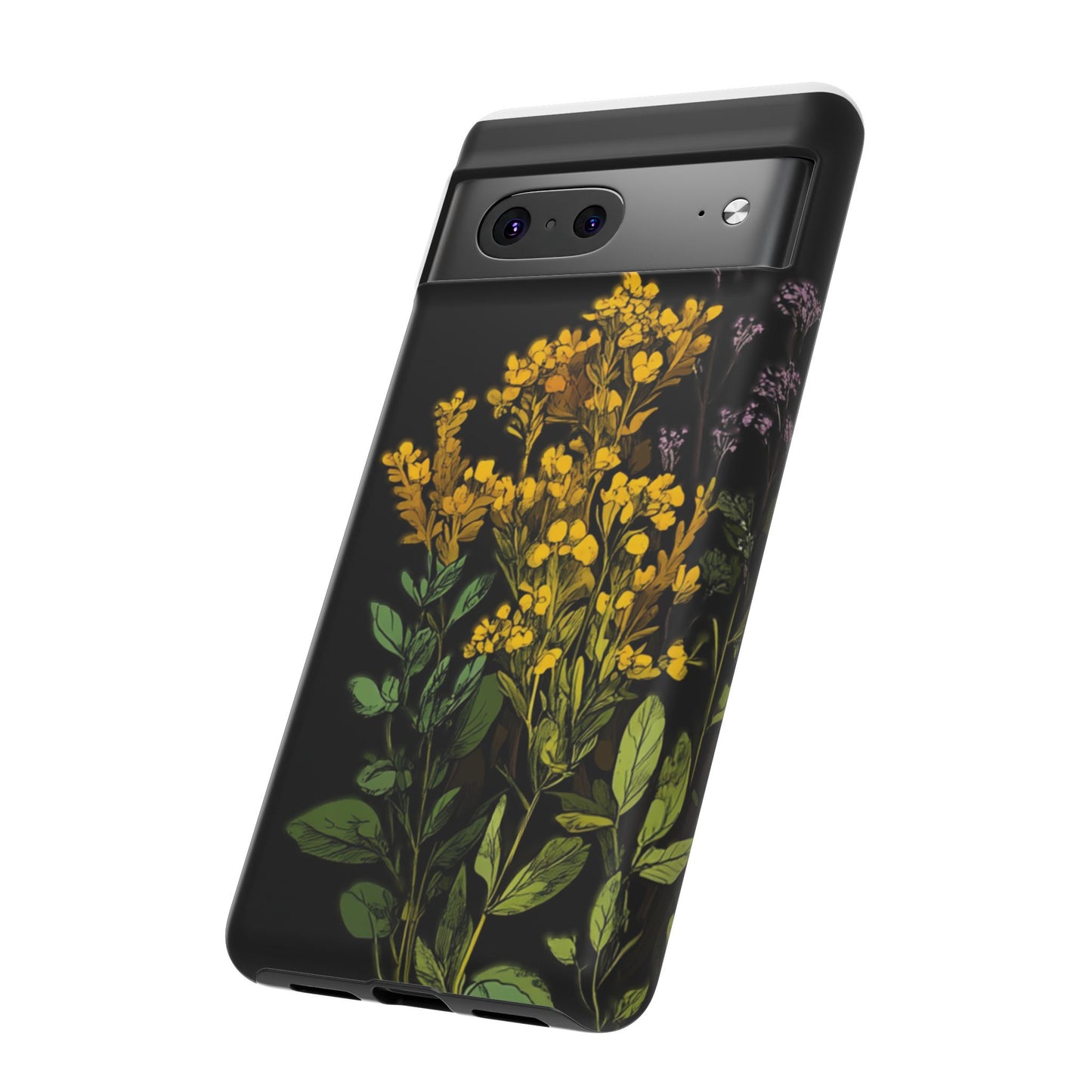 Floral Tough Phone Case - Elegant Yellow Botanical Design