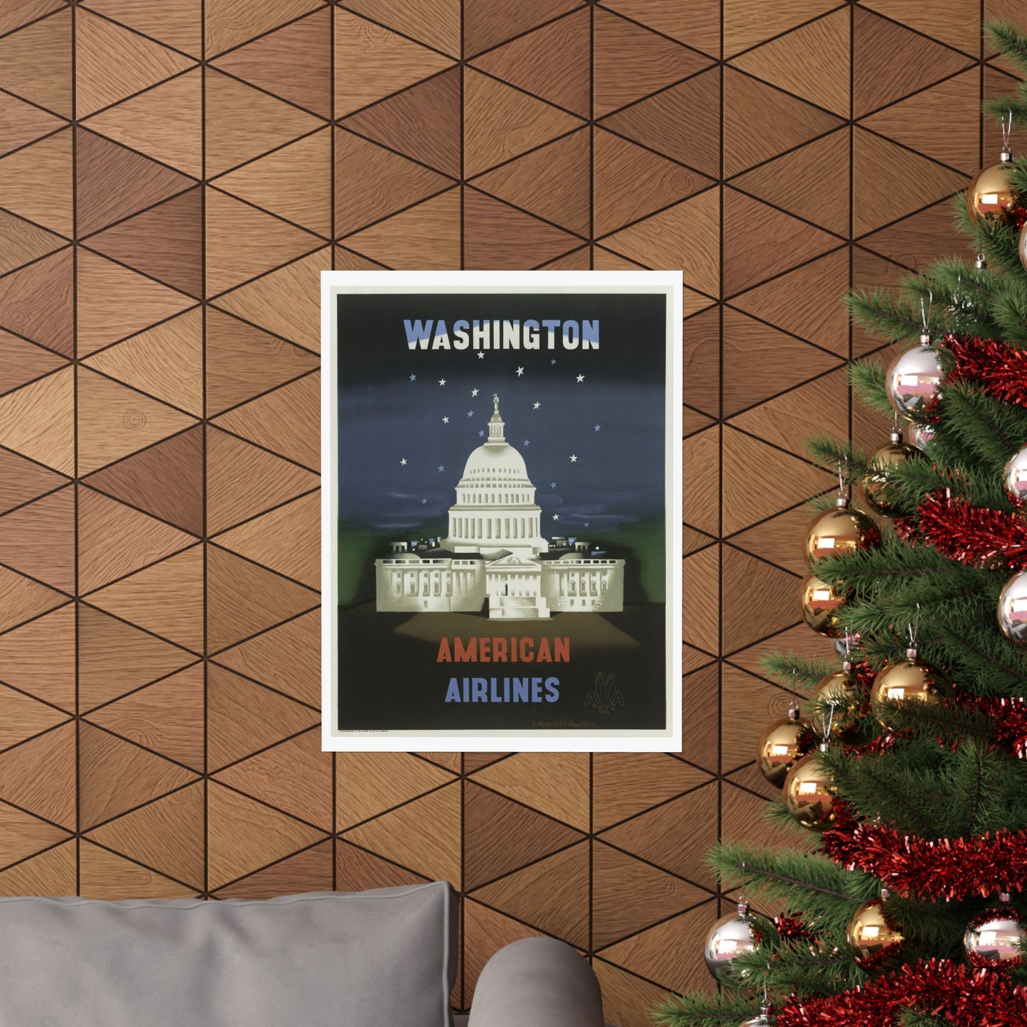 Vintage Washington D.C. Travel Poster - Matte Vertical Print