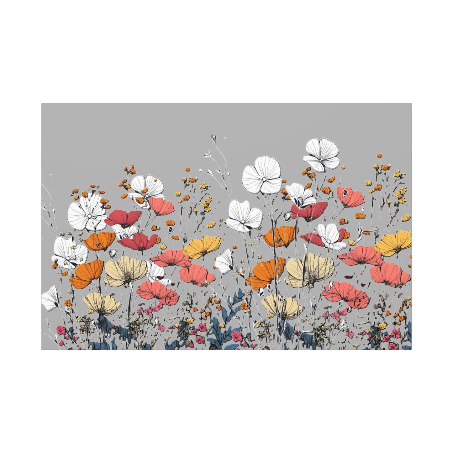 Floral Canvas Wall Art - Vibrant Flower Design for Home Decor