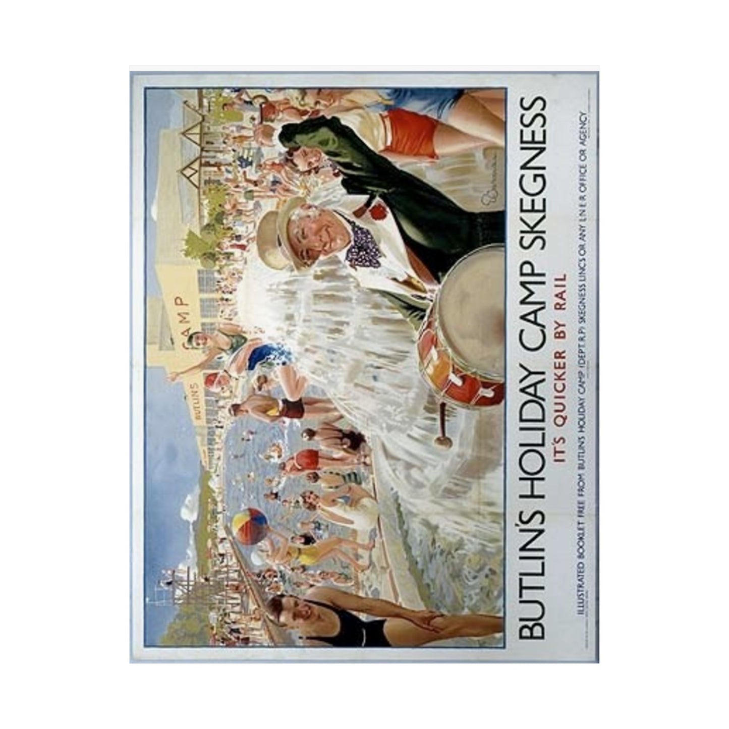 Butlins Holiday Camp Skegness Vintage Poster - Matte Vertical Wall Art