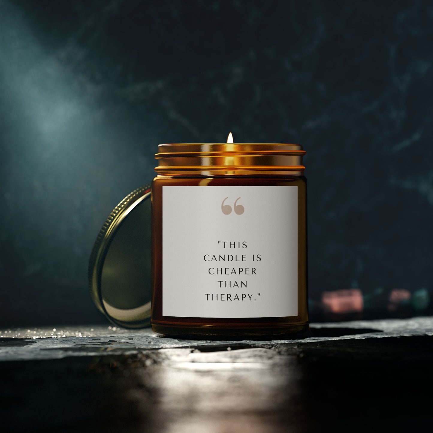 Scented Candle - 'This Candle is Cheaper Than Therapy' - Coconut Apricot Wax