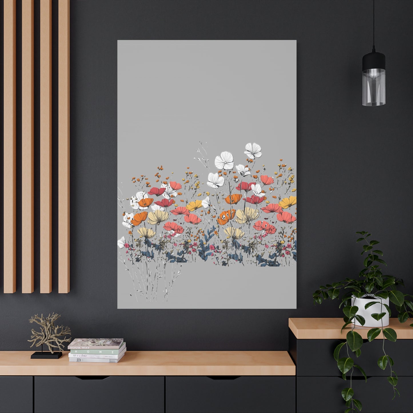 Floral Canvas Wall Art - Vibrant Flower Design for Home Decor