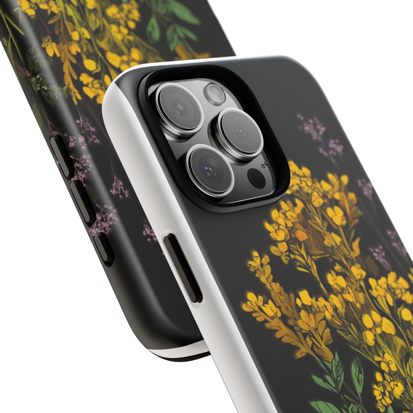 Floral Tough Phone Case - Elegant Yellow Botanical Design