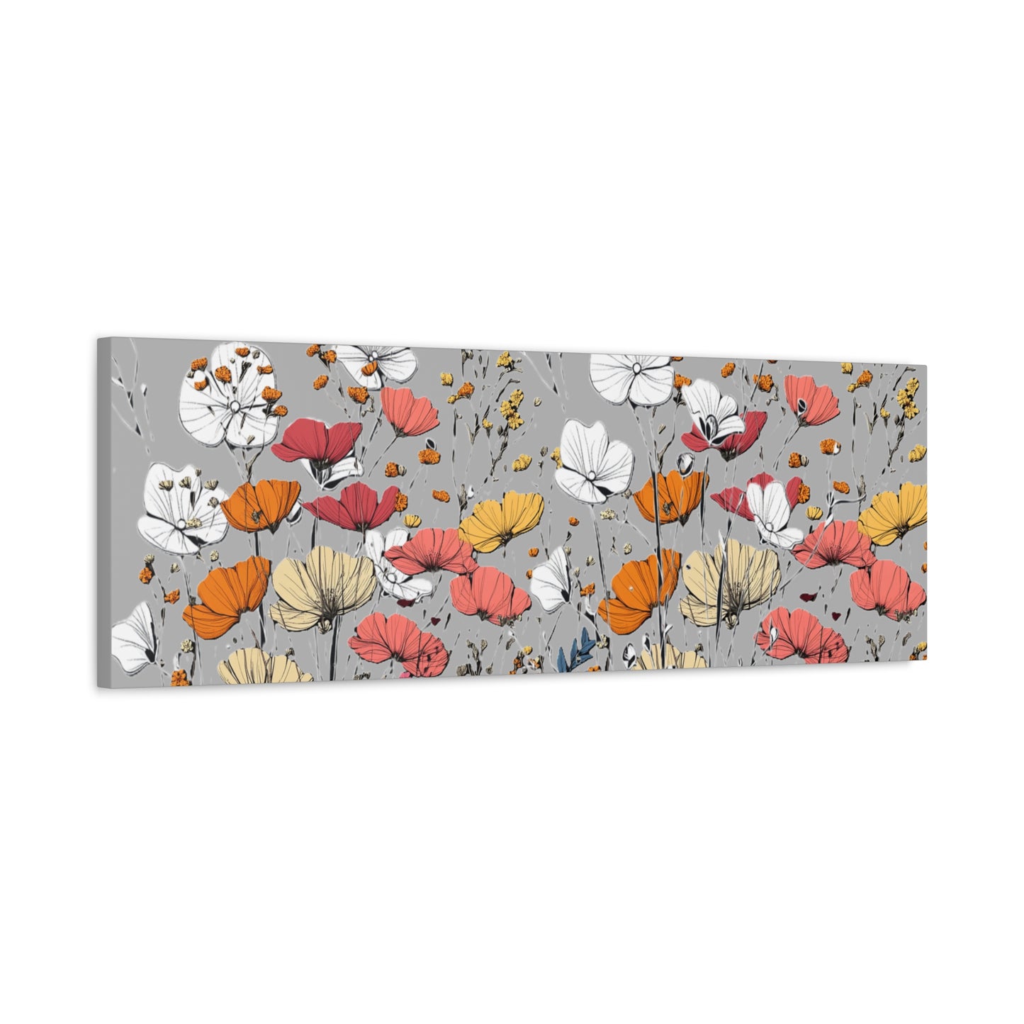 Floral Canvas Wall Art - Vibrant Flower Design for Home Decor