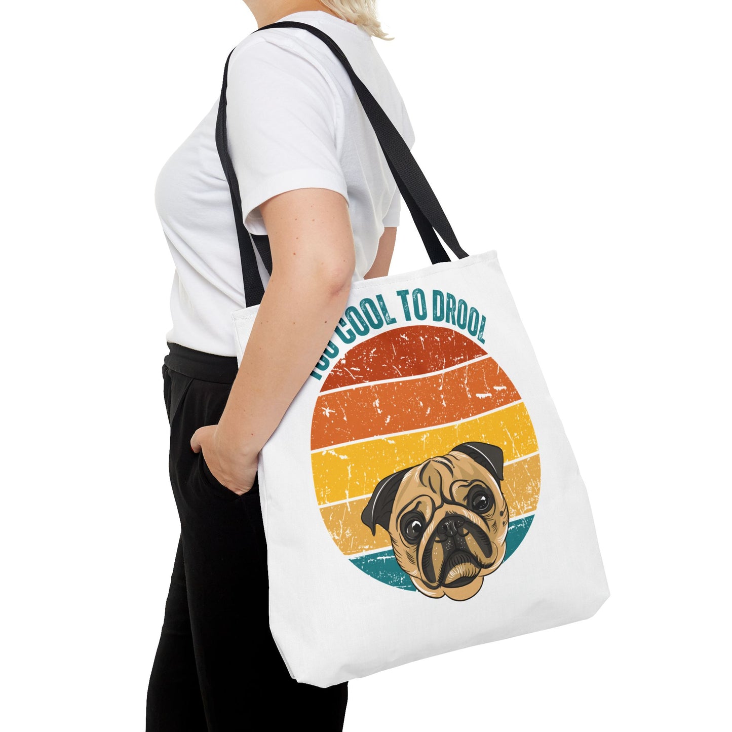 Too Cool to Drool Pug Tote