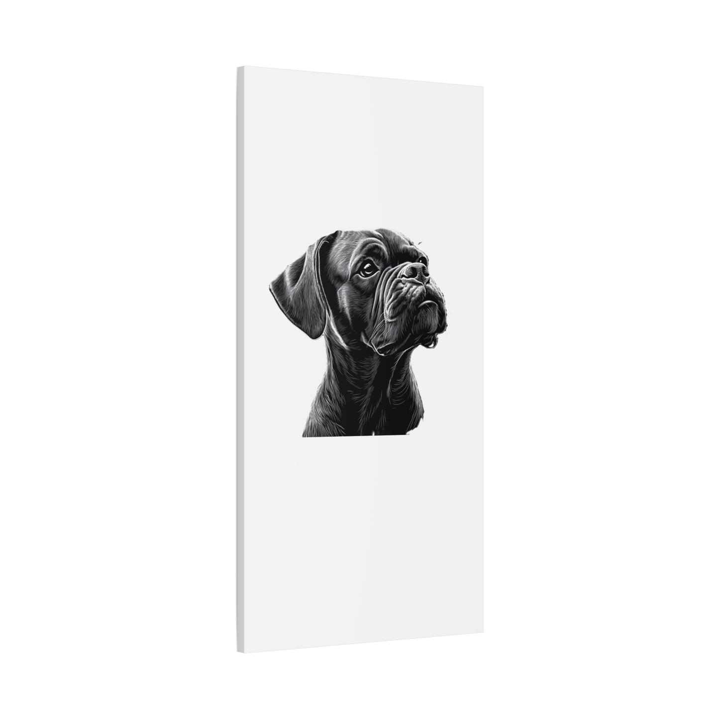 Canvas Wall Art - Black Boxer Dog Portrait - Pet Lover Home Decor