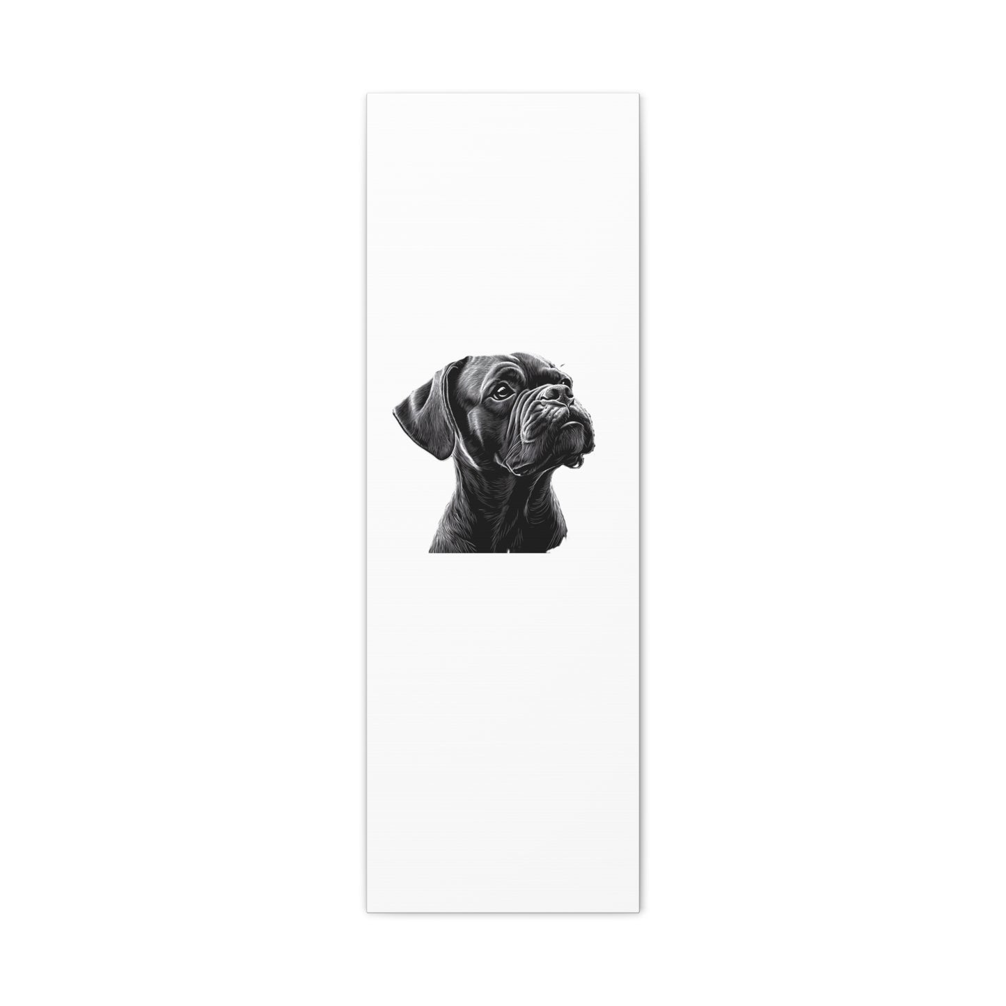 Canvas Wall Art - Black Boxer Dog Portrait - Pet Lover Home Decor