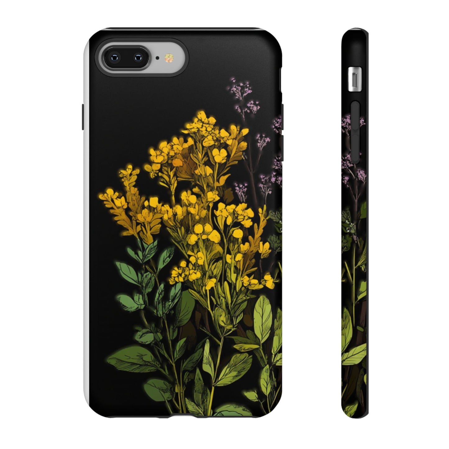 Floral Tough Phone Case - Elegant Yellow Botanical Design
