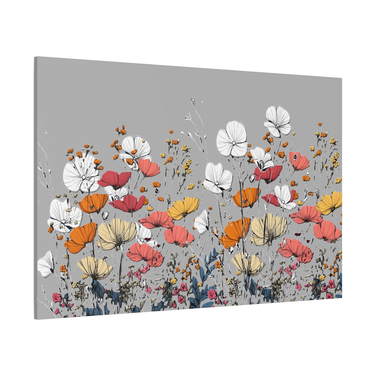 Floral Canvas Wall Art - Vibrant Flower Design for Home Decor