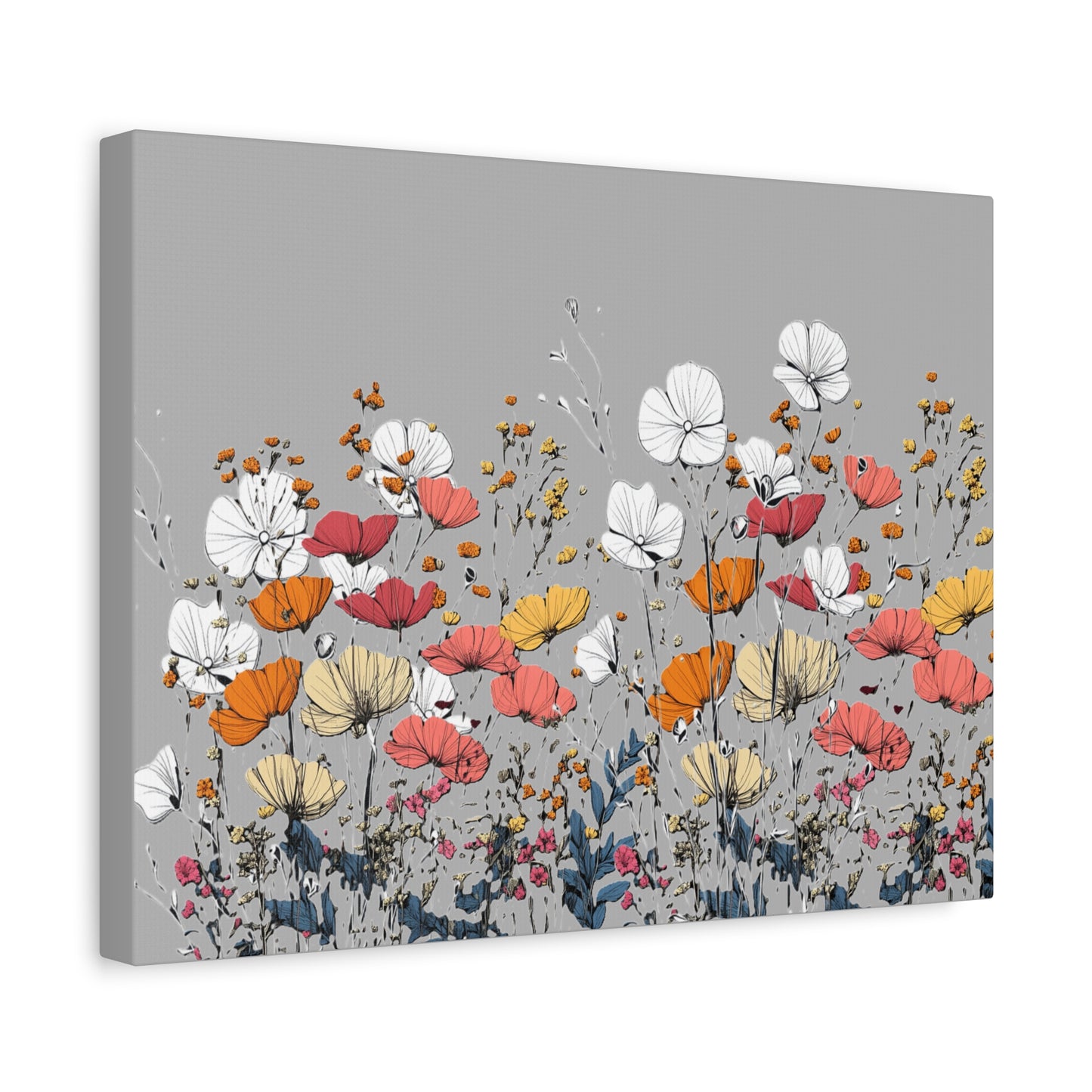 Floral Canvas Wall Art - Vibrant Flower Design for Home Decor