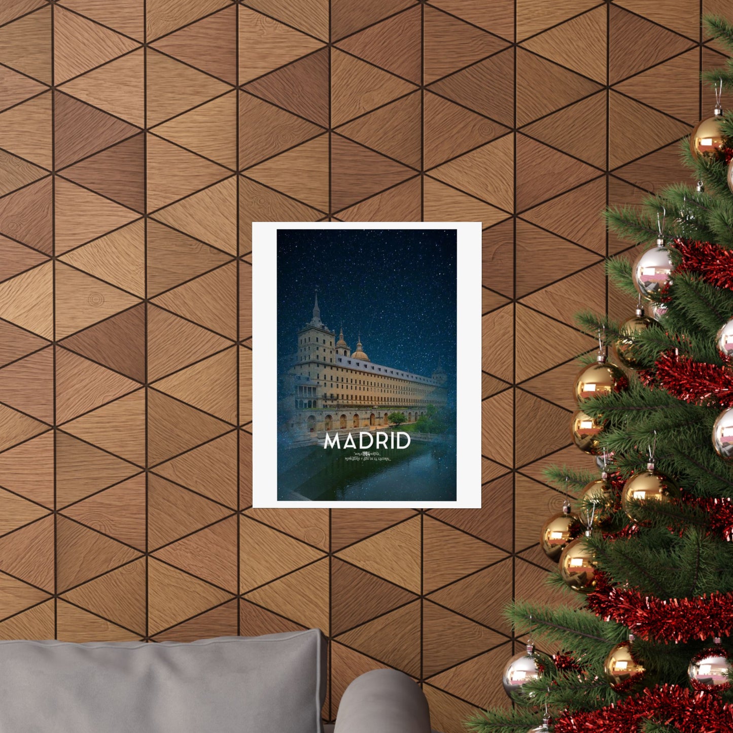 Stylish Matte Vertical Poster - Madrid Skyline Art Print