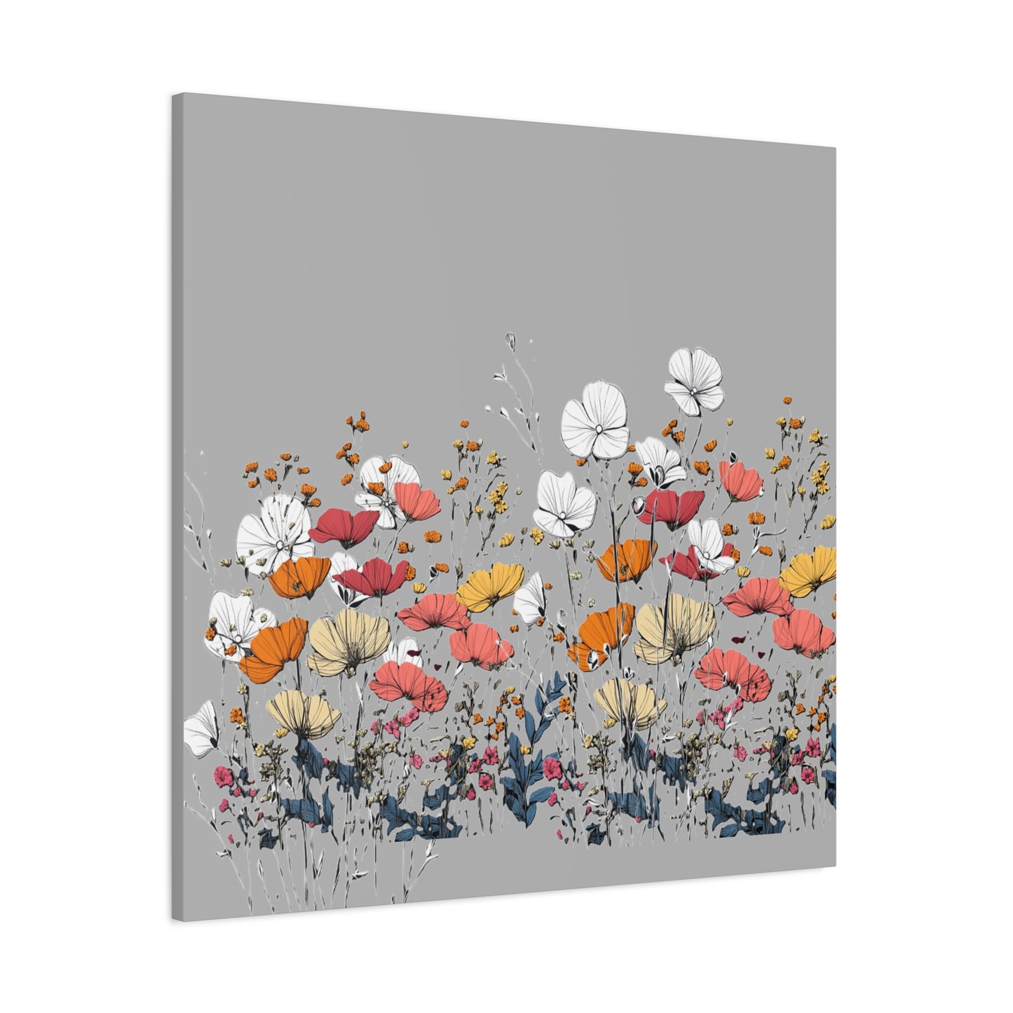 Floral Canvas Wall Art - Vibrant Flower Design for Home Decor