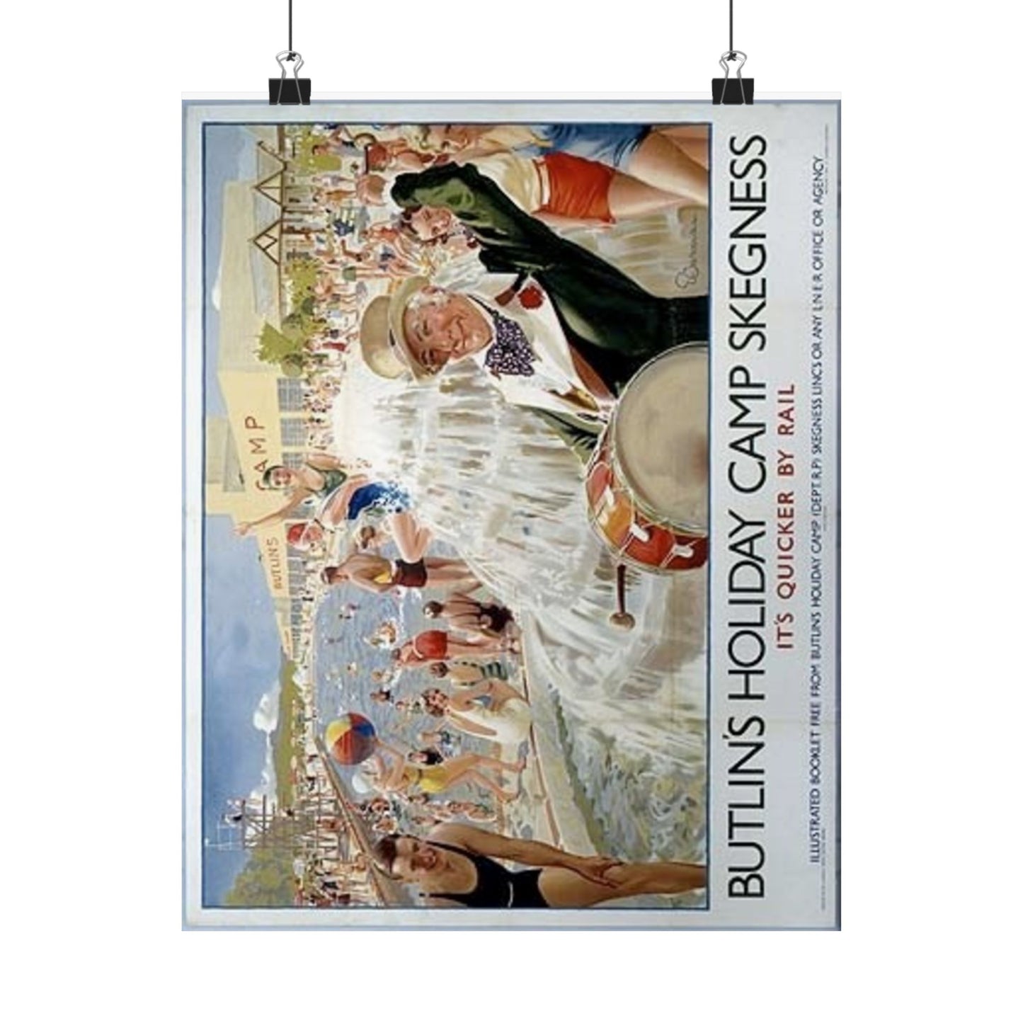 Butlins Holiday Camp Skegness Vintage Poster - Matte Vertical Wall Art