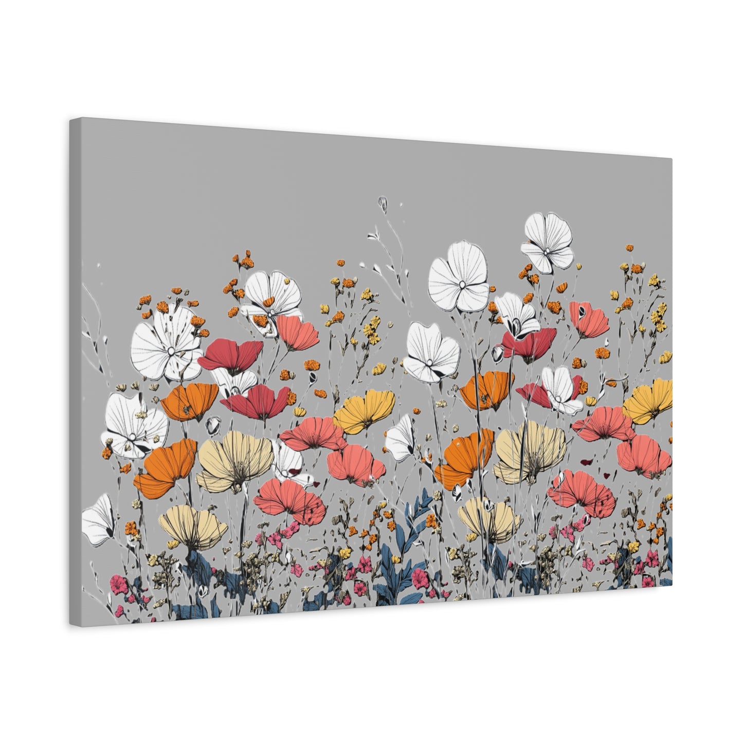 Floral Canvas Wall Art - Vibrant Flower Design for Home Decor