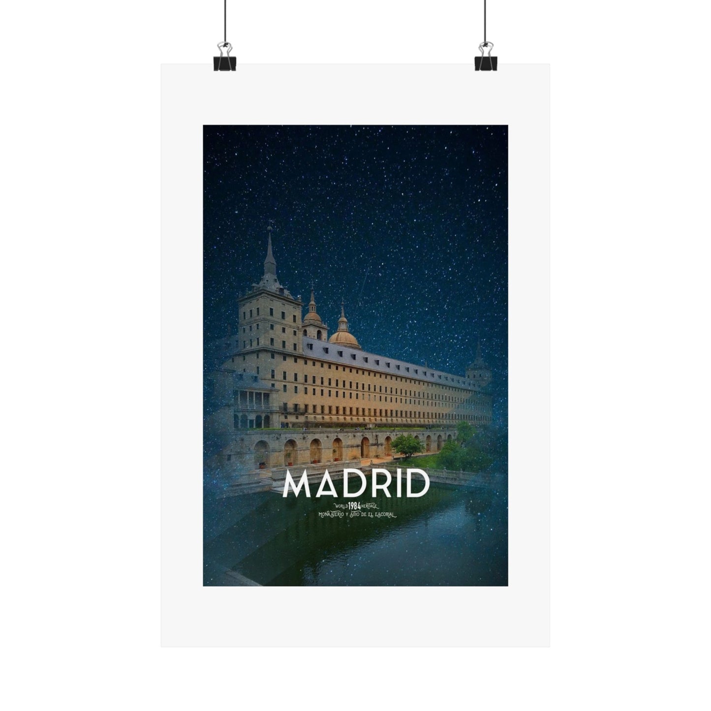 Stylish Matte Vertical Poster - Madrid Skyline Art Print