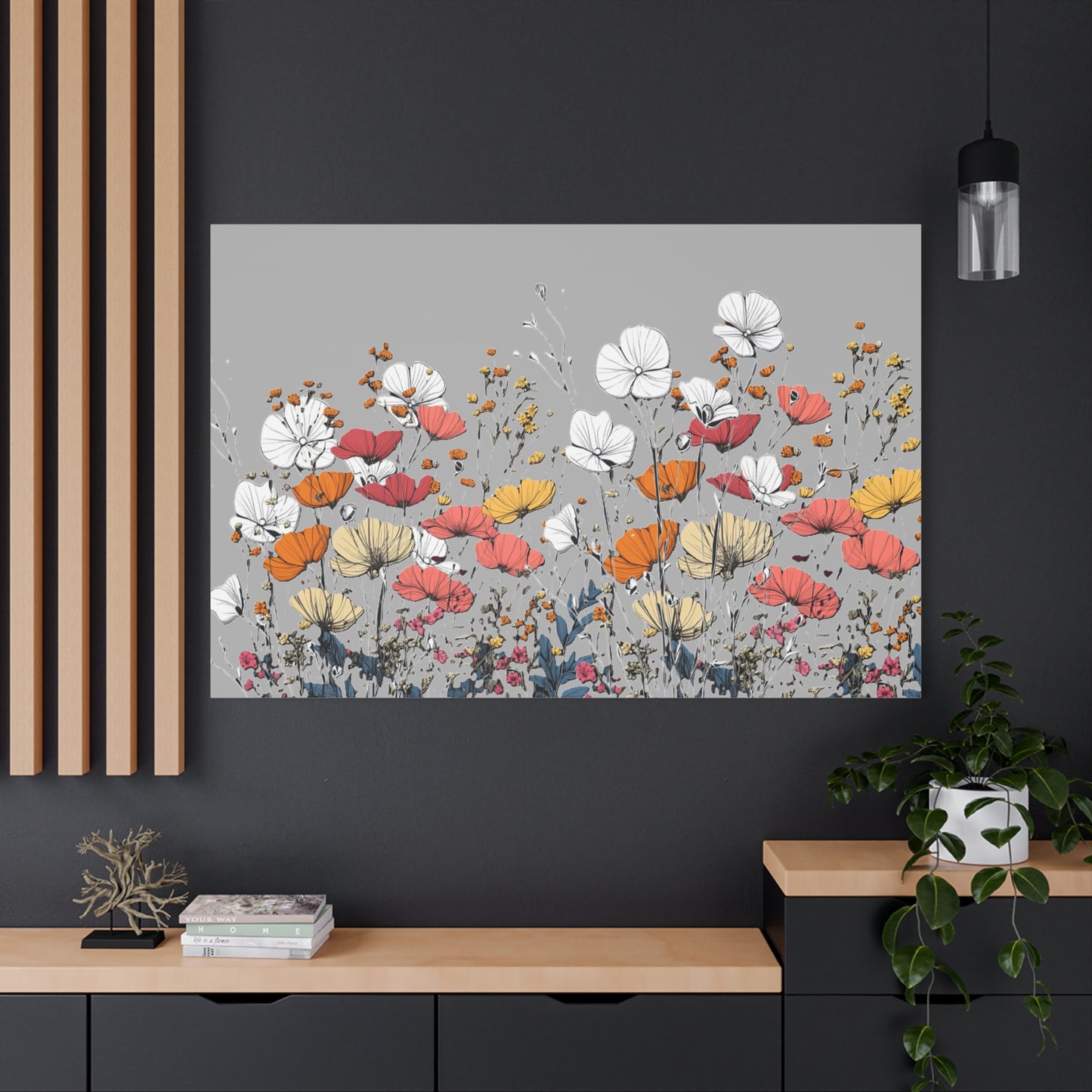 Floral Canvas Wall Art - Vibrant Flower Design for Home Decor