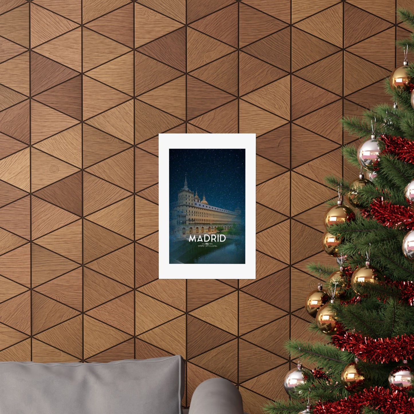 Stylish Matte Vertical Poster - Madrid Skyline Art Print