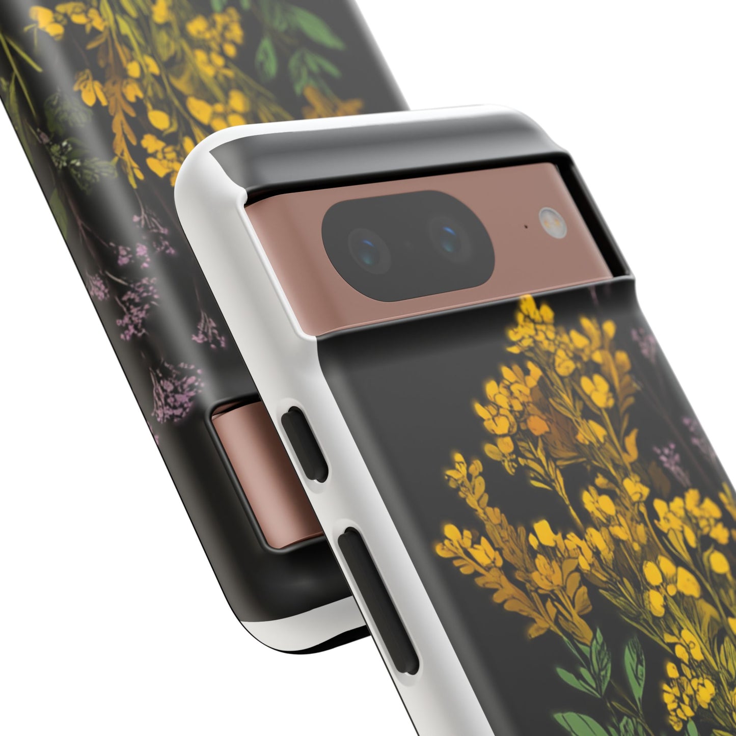 Floral Tough Phone Case - Elegant Yellow Botanical Design