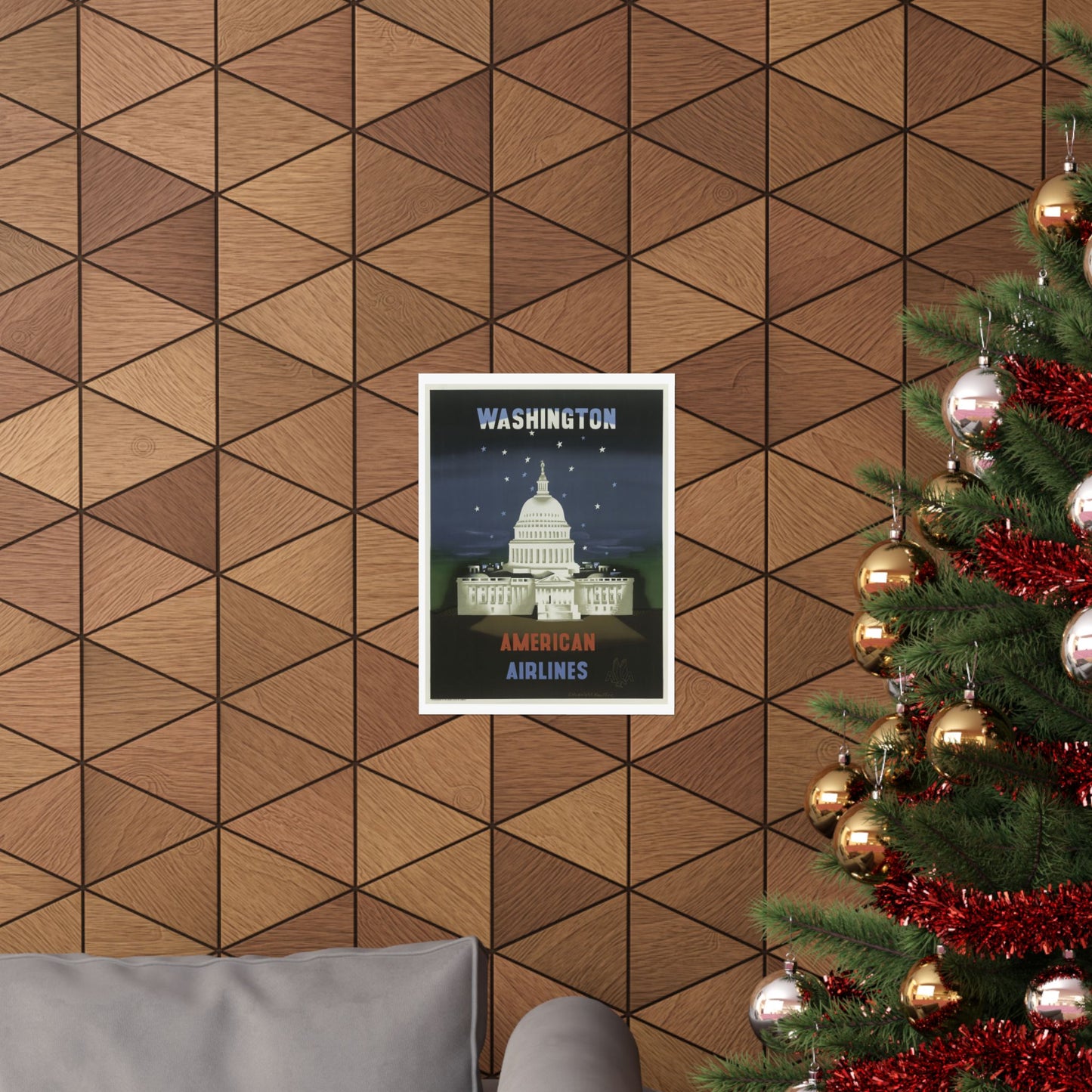 Vintage Washington D.C. Travel Poster - Matte Vertical Print