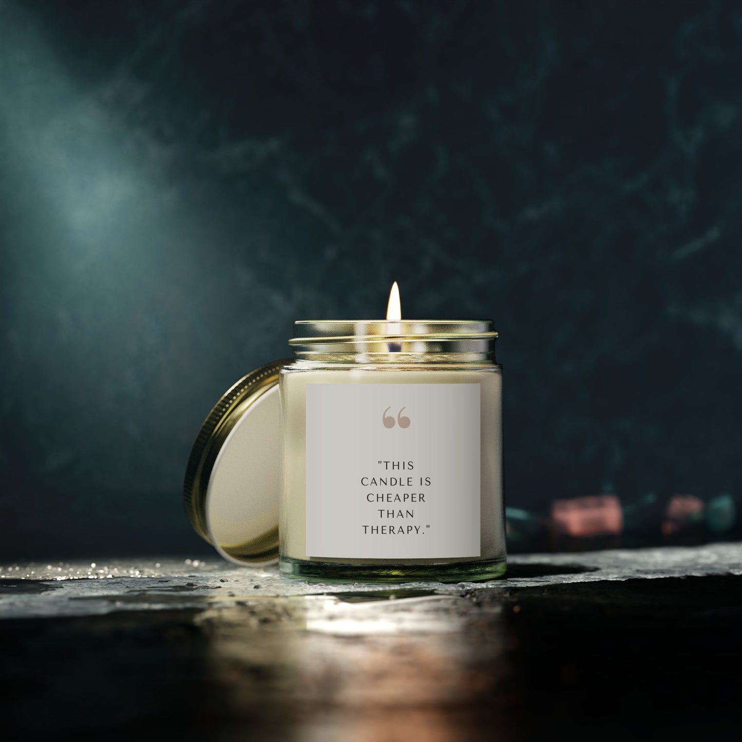 Scented Candle - 'This Candle is Cheaper Than Therapy' - Coconut Apricot Wax