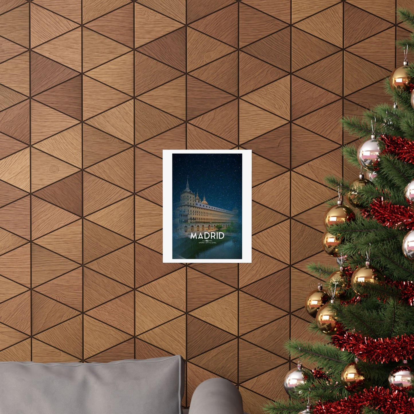 Stylish Matte Vertical Poster - Madrid Skyline Art Print