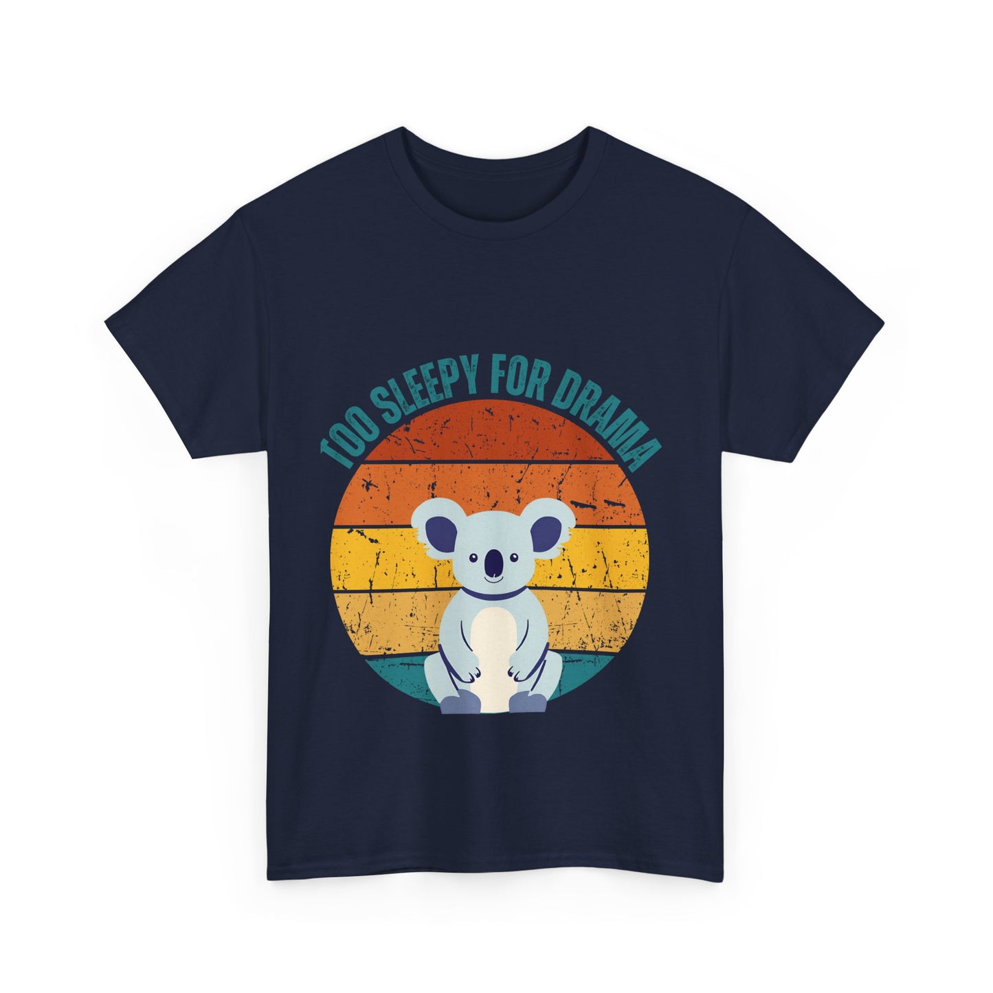 Sleepy for Drama Unisex Heavy Cotton Tee - Cute Koala Graphic T-Shirt