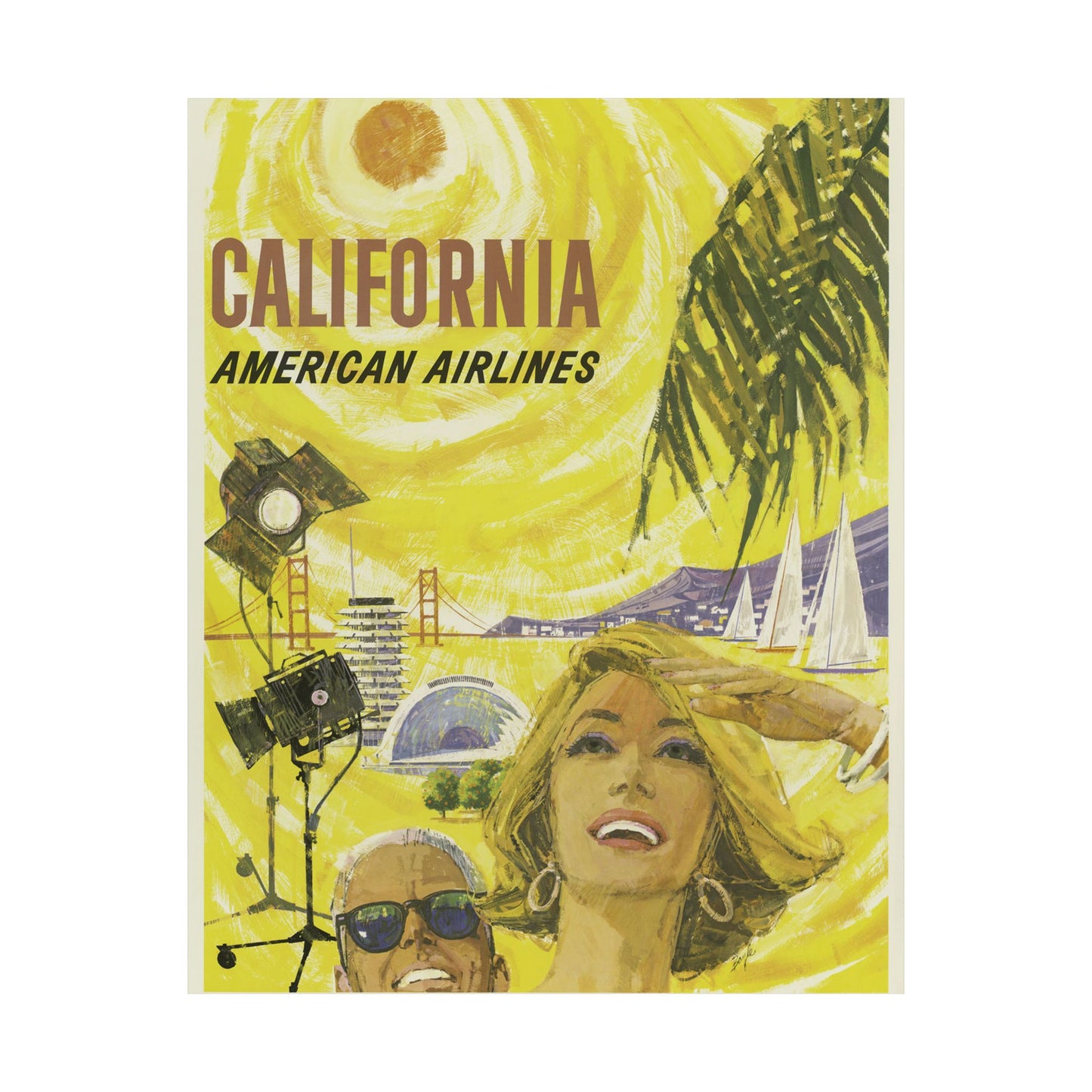 Vintage California Travel Poster | Matte Vertical Wall Art