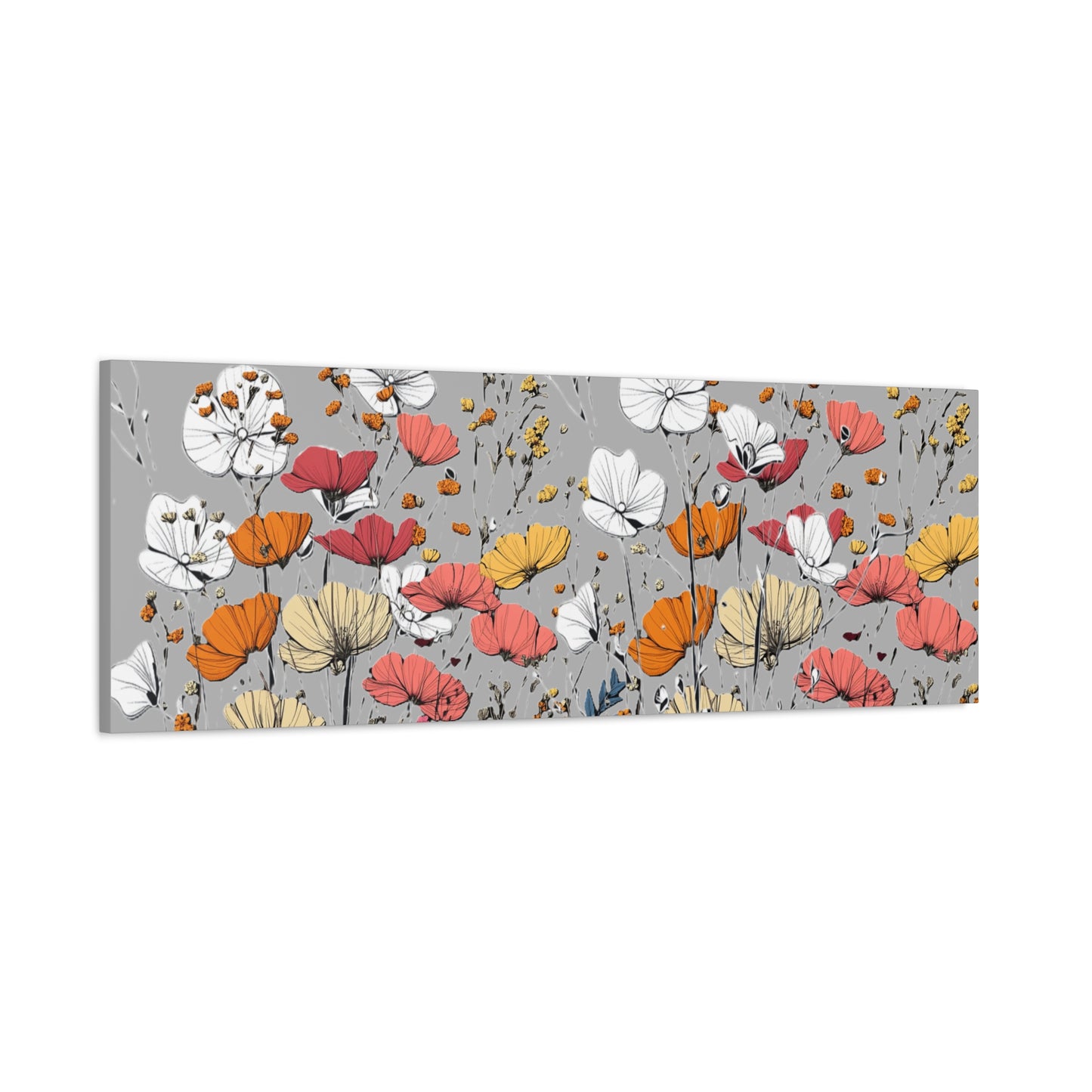 Floral Canvas Wall Art - Vibrant Flower Design for Home Decor