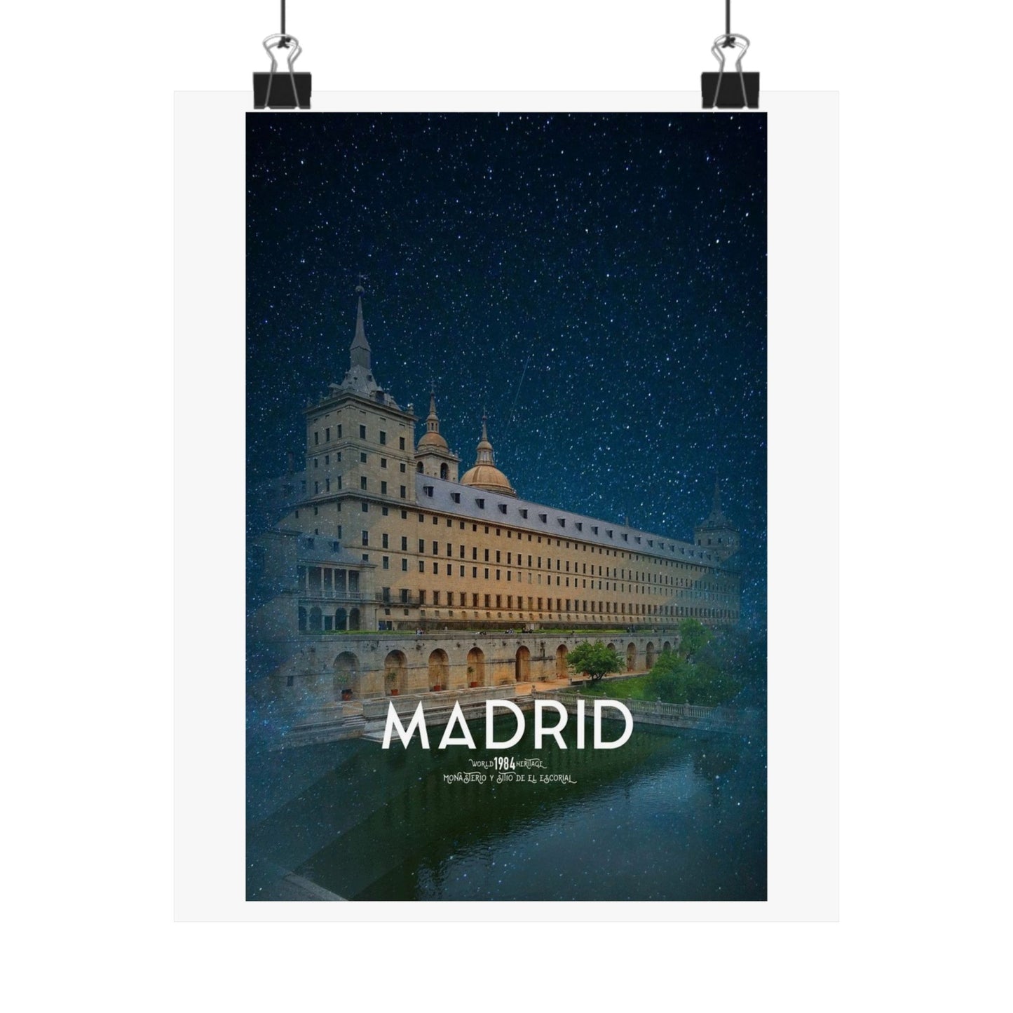 Stylish Matte Vertical Poster - Madrid Skyline Art Print