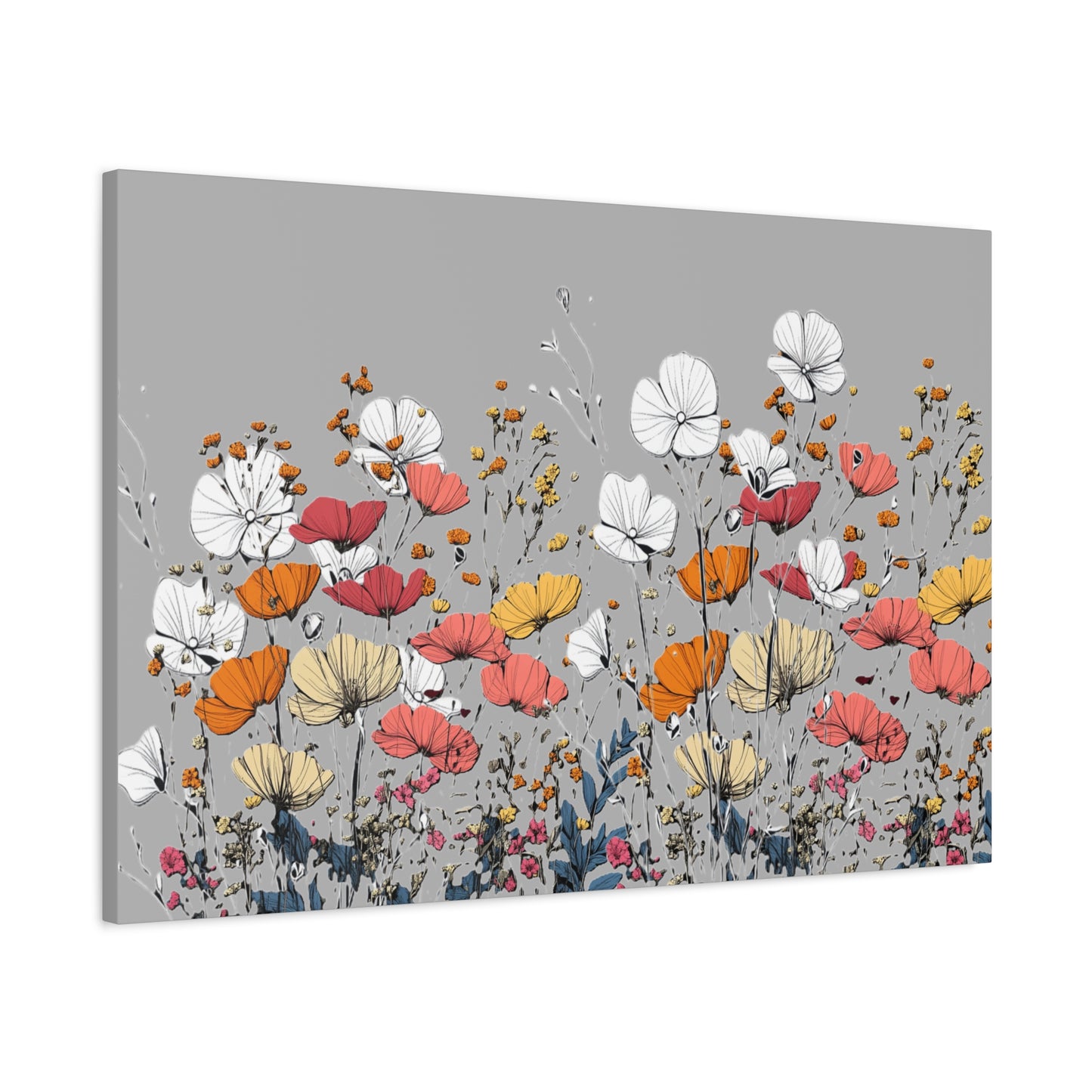Floral Canvas Wall Art - Vibrant Flower Design for Home Decor
