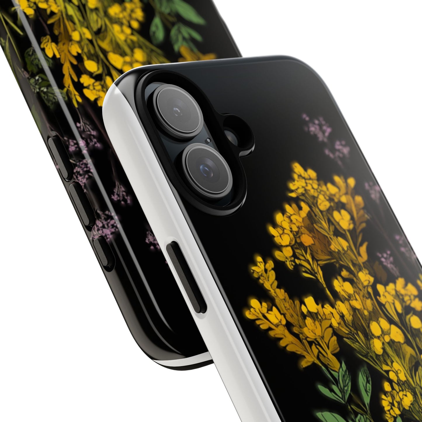 Floral Tough Phone Case - Elegant Yellow Botanical Design