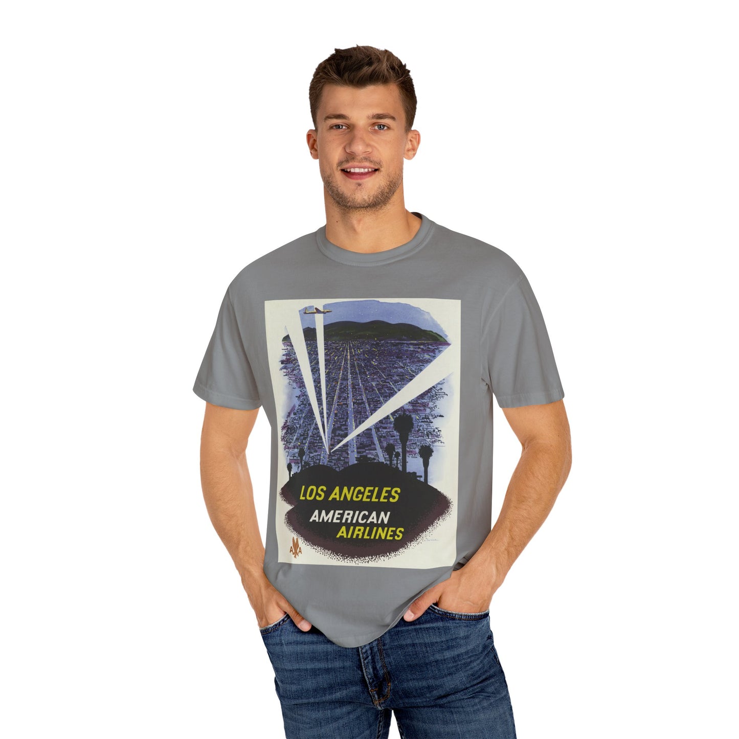 Los Angeles American Airlines Vintage T-shirt - Unisex Garment-Dyed Tee