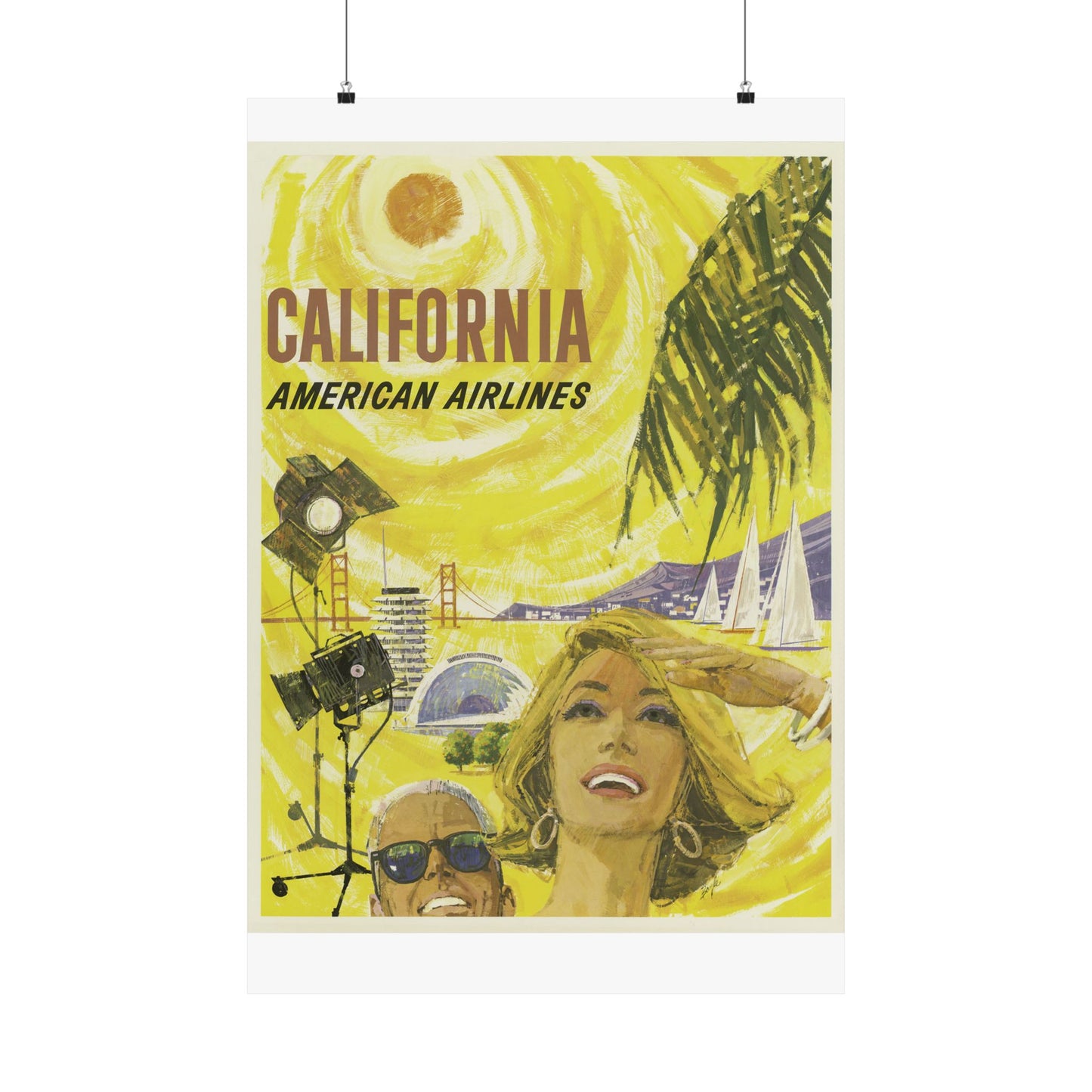 Vintage California Travel Poster | Matte Vertical Wall Art