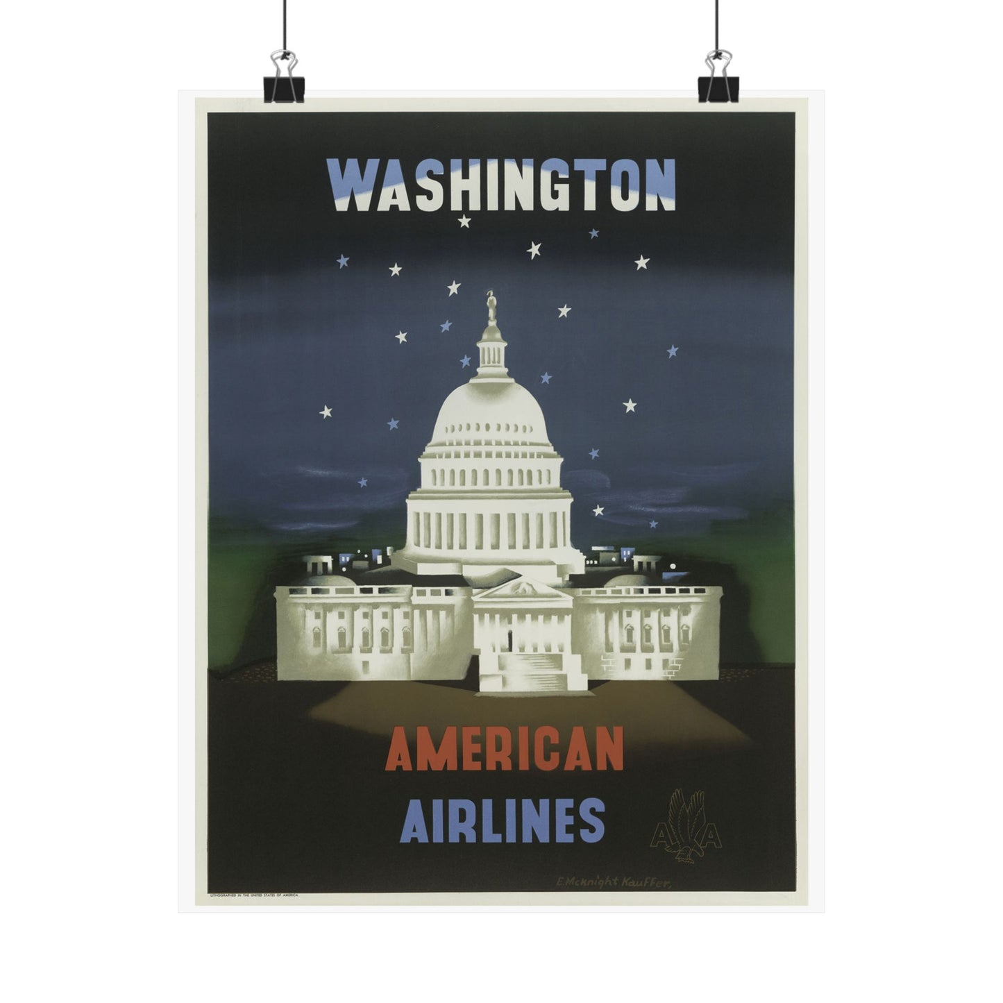 Vintage Washington D.C. Travel Poster - Matte Vertical Print