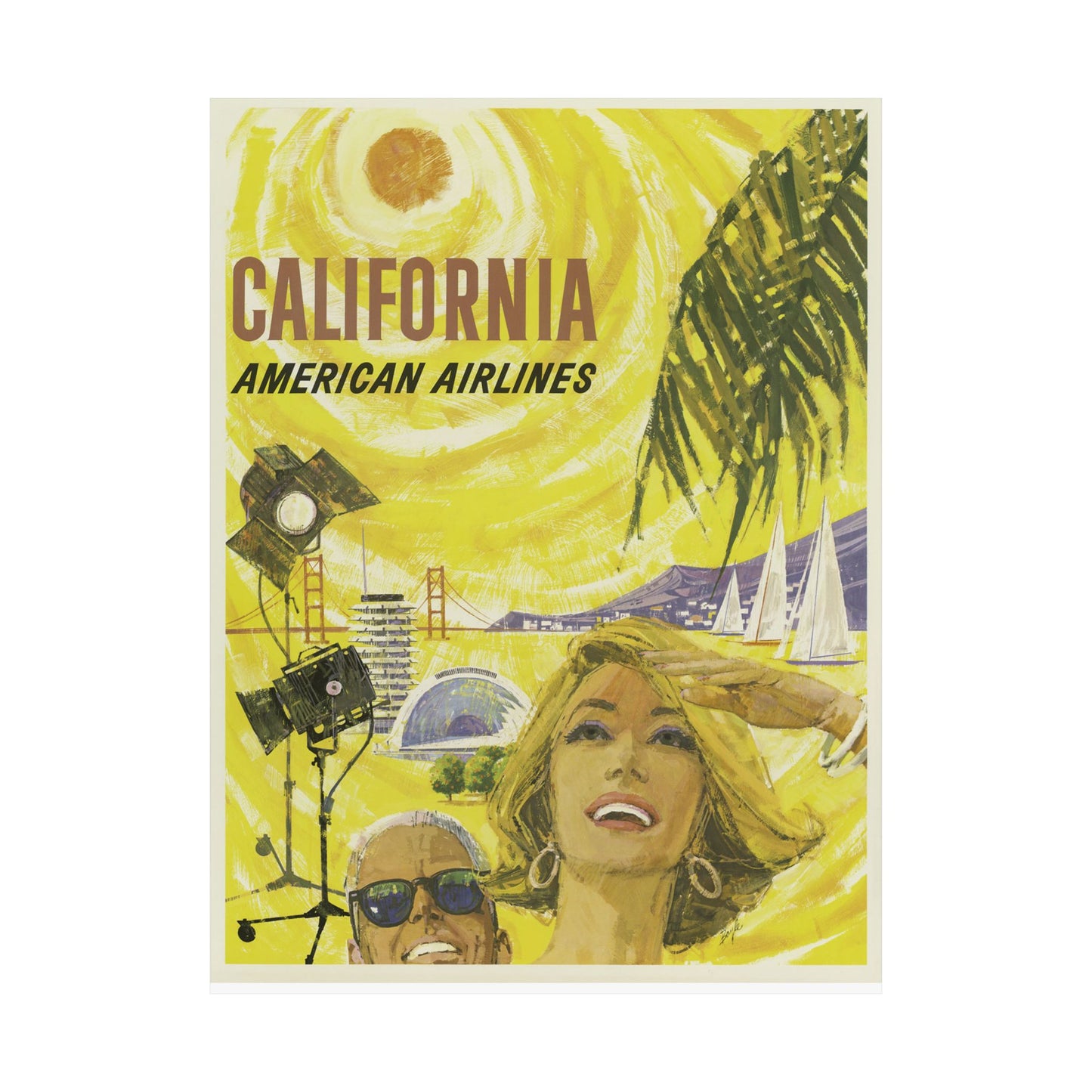 Vintage California Travel Poster | Matte Vertical Wall Art