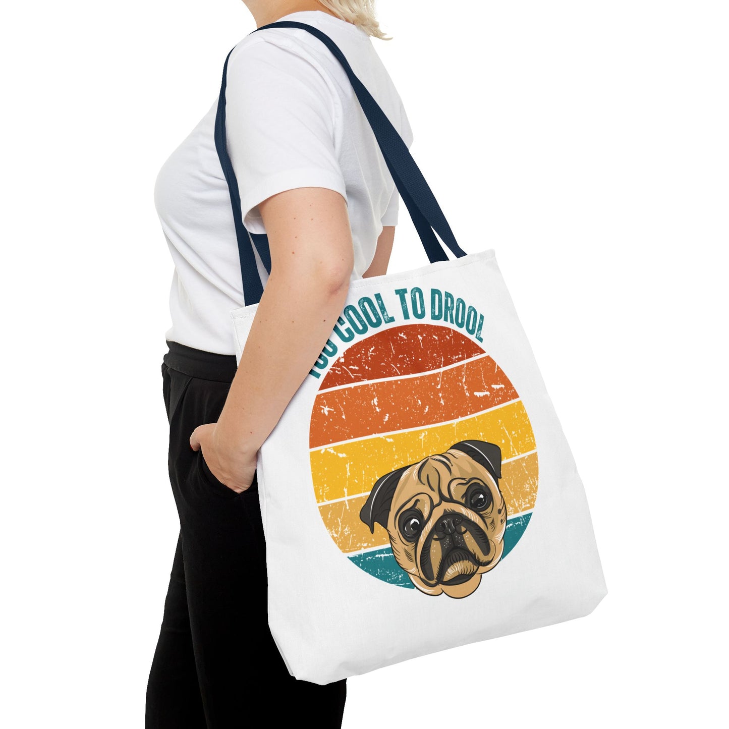 Too Cool to Drool Pug Tote