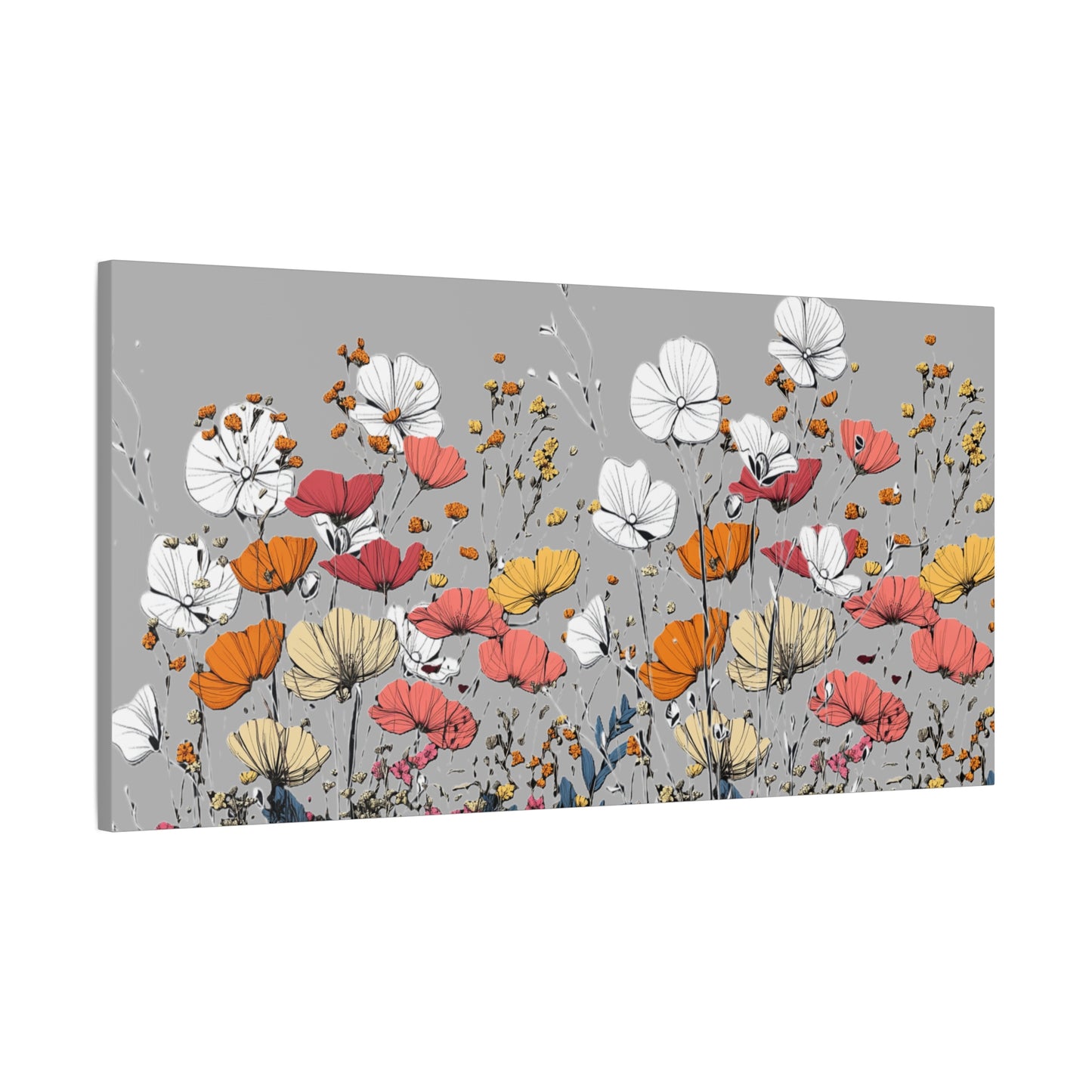 Floral Canvas Wall Art - Vibrant Flower Design for Home Decor